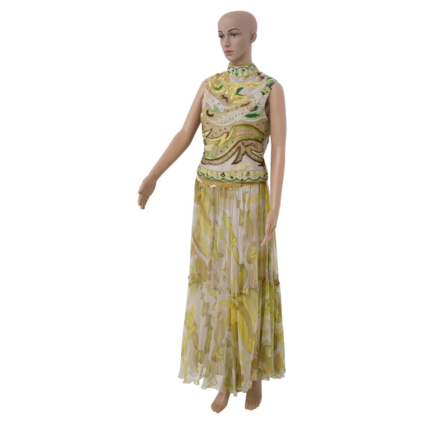Emilio Pucci Evening Dresses with rhinestones and sequins and silk