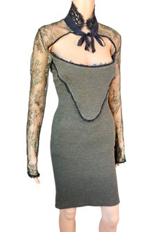 Emilio Pucci F/W 2011 Runway Cutout Back Sheer Lace Collar Tie Dress