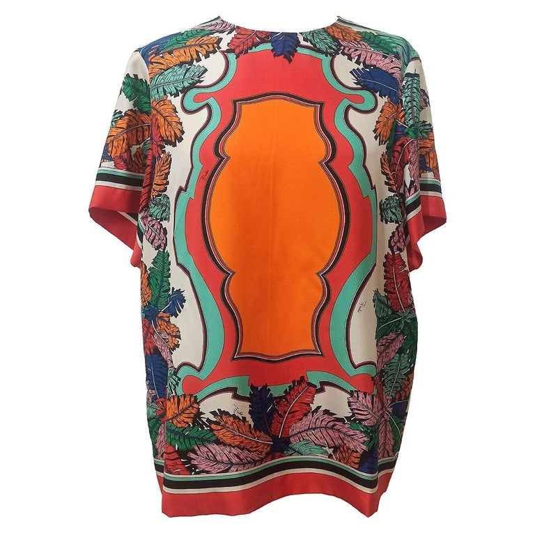 Emilio Pucci fancy Silk Blouse IT42 For Sale at 1stDibs