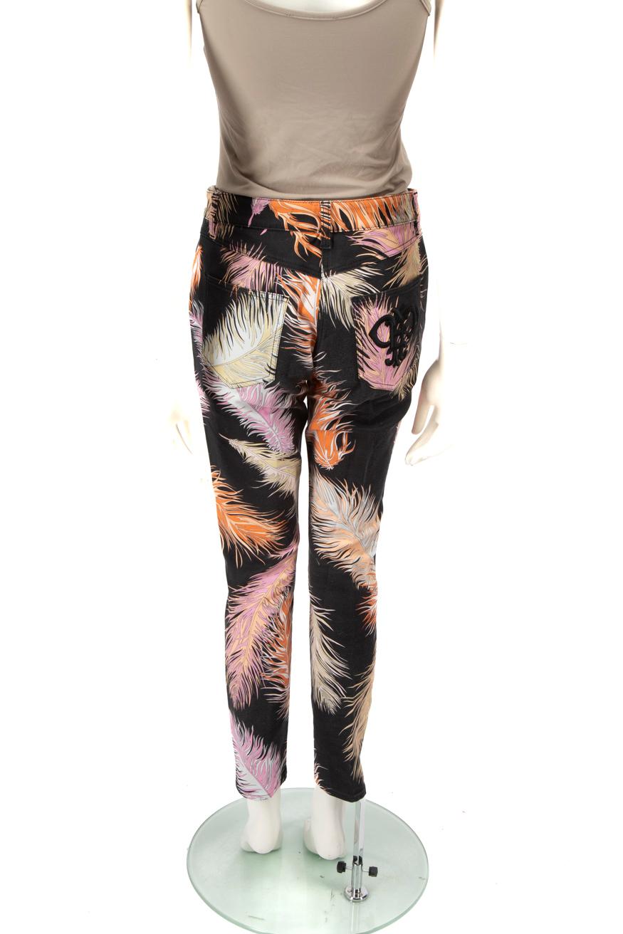 Emilio Pucci Skinny Jeans mit Federdruck Größe L (Schwarz) im Angebot