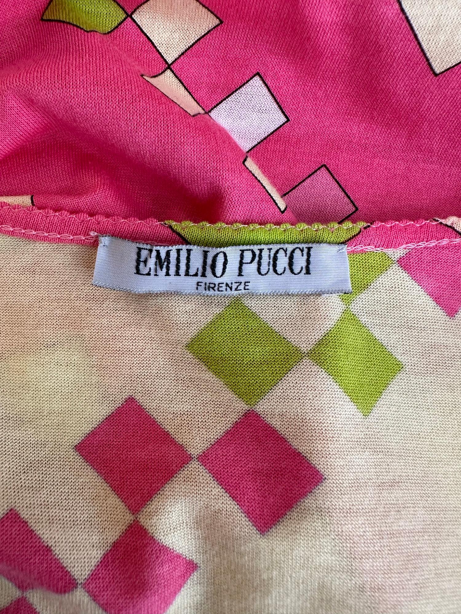 Emilio Pucci - Cardigan à col V en maille de coton et de soie fine taille 8 en vente 7