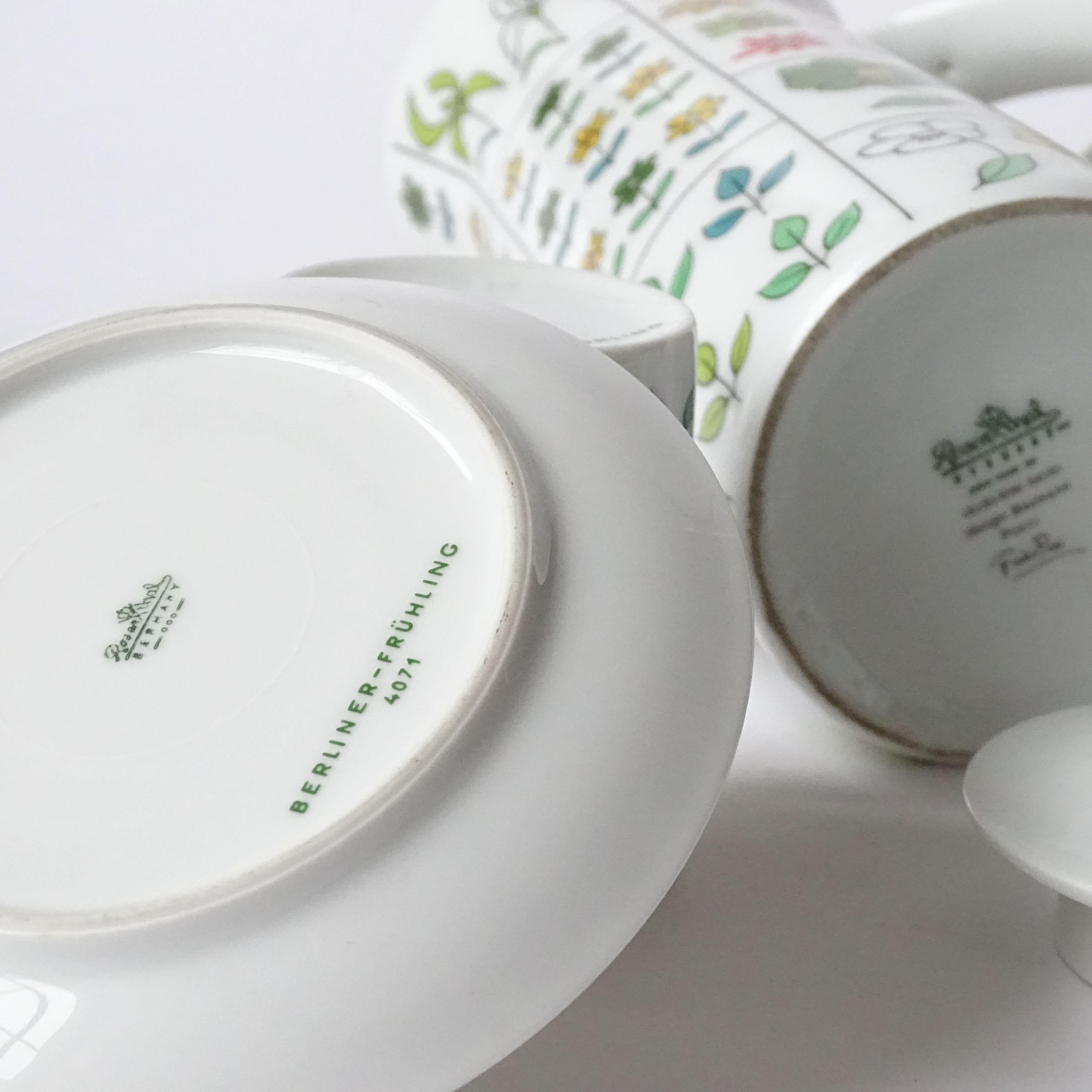 Juego de ocho tazas de café Emilio Pucci Floral Piemonte para Rosenthal, años 60 2