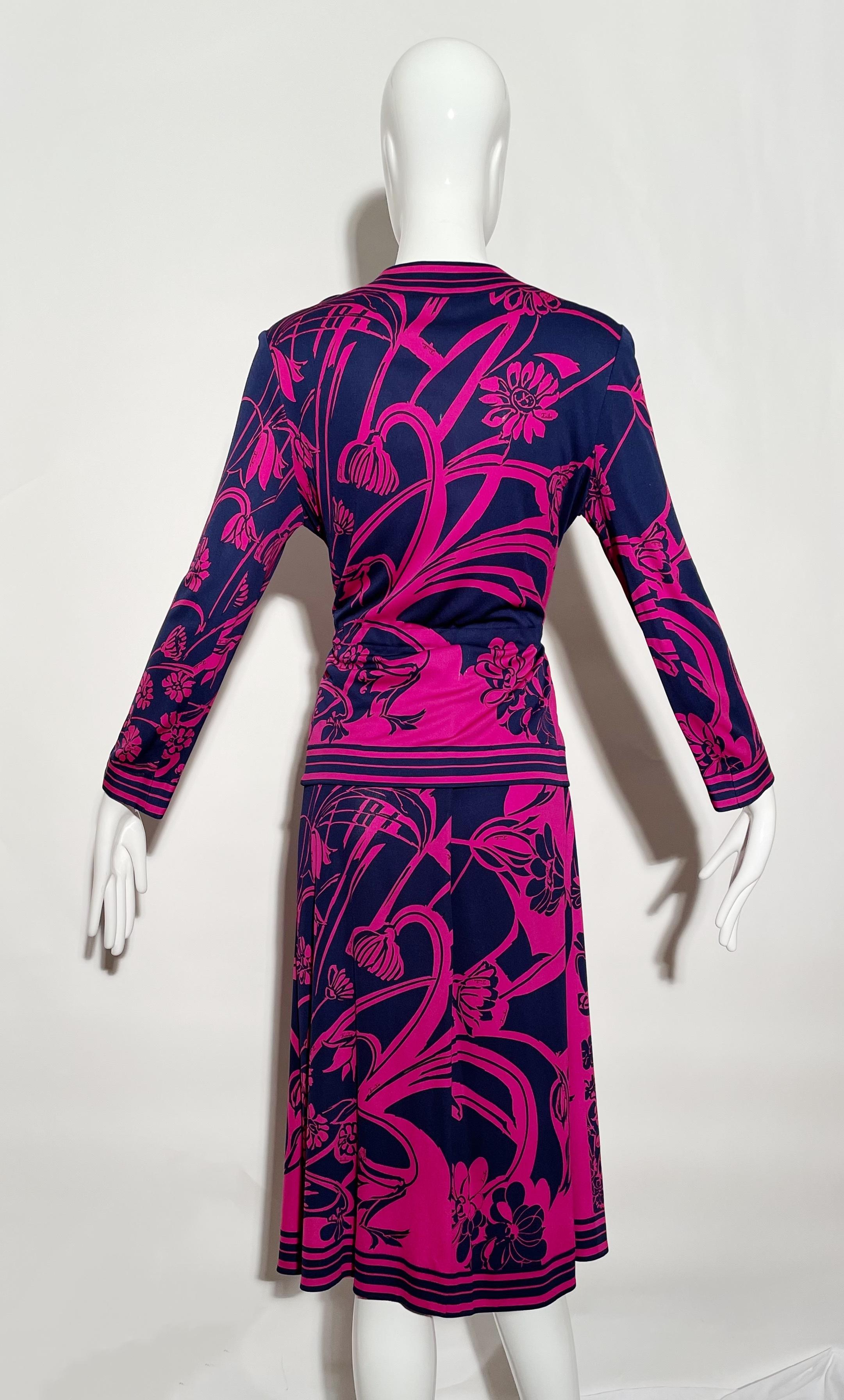 Women's Emilio Pucci Floral Skirt and Blouse Set For Sale