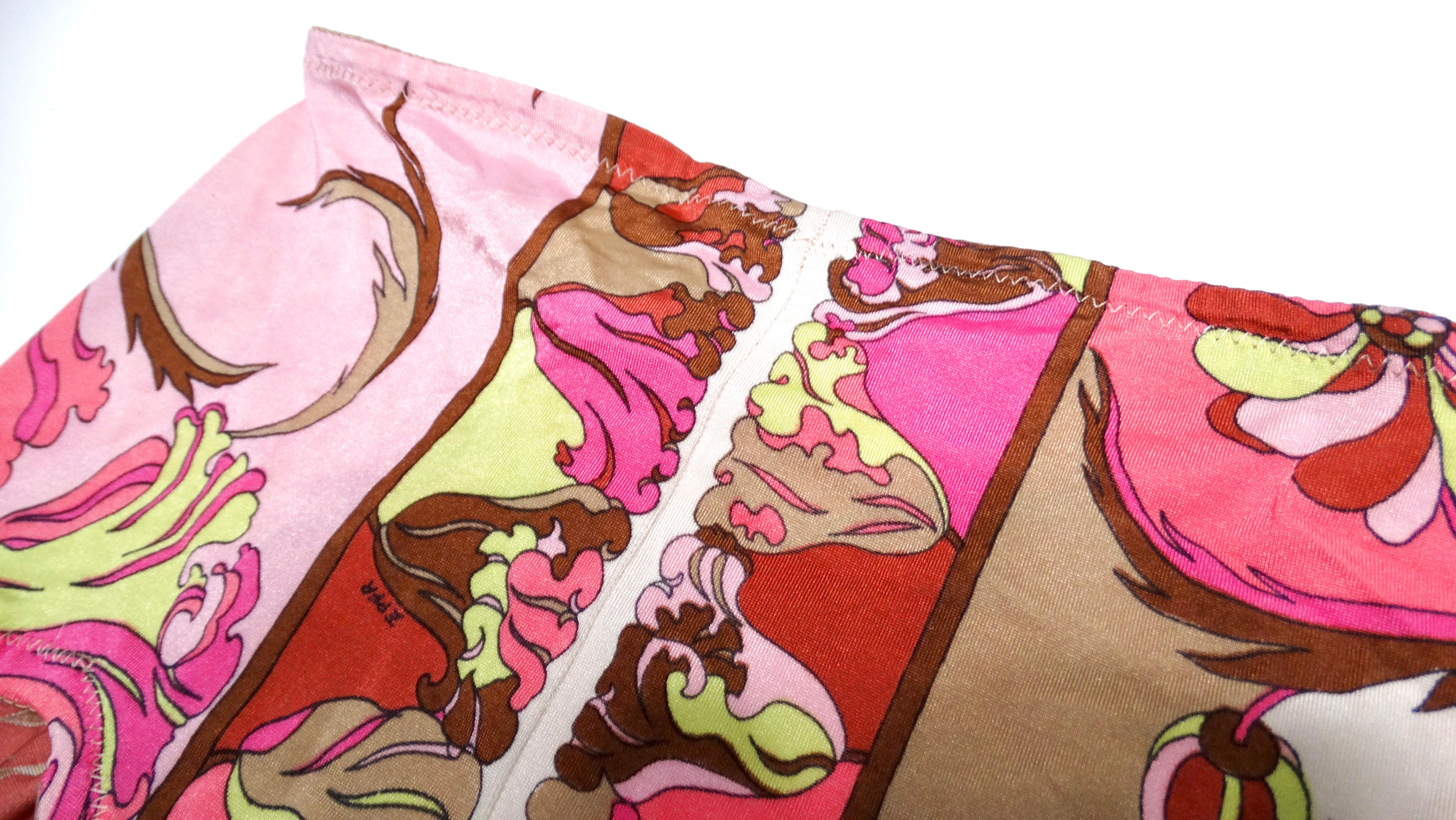 Pink Emilio Pucci for Formfit 1960s Retro Floral Swim Bottoms For Sale
