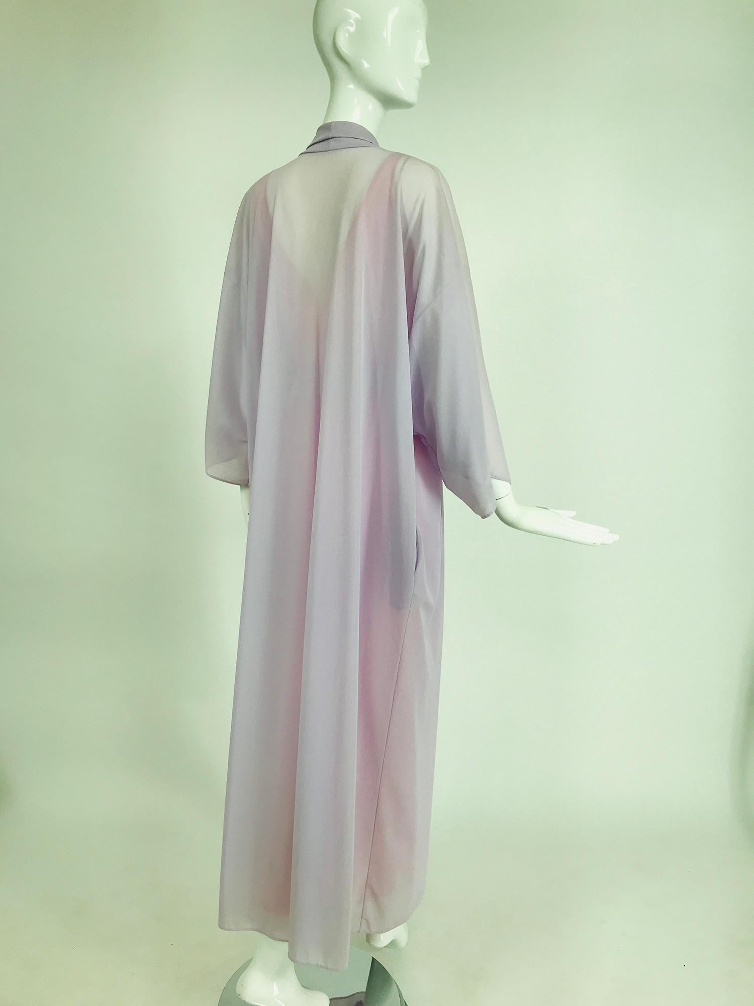 Gray Emilio Pucci for Formfit Rogers 2pc. Sheer Peignoir Robe & Gown 1970s