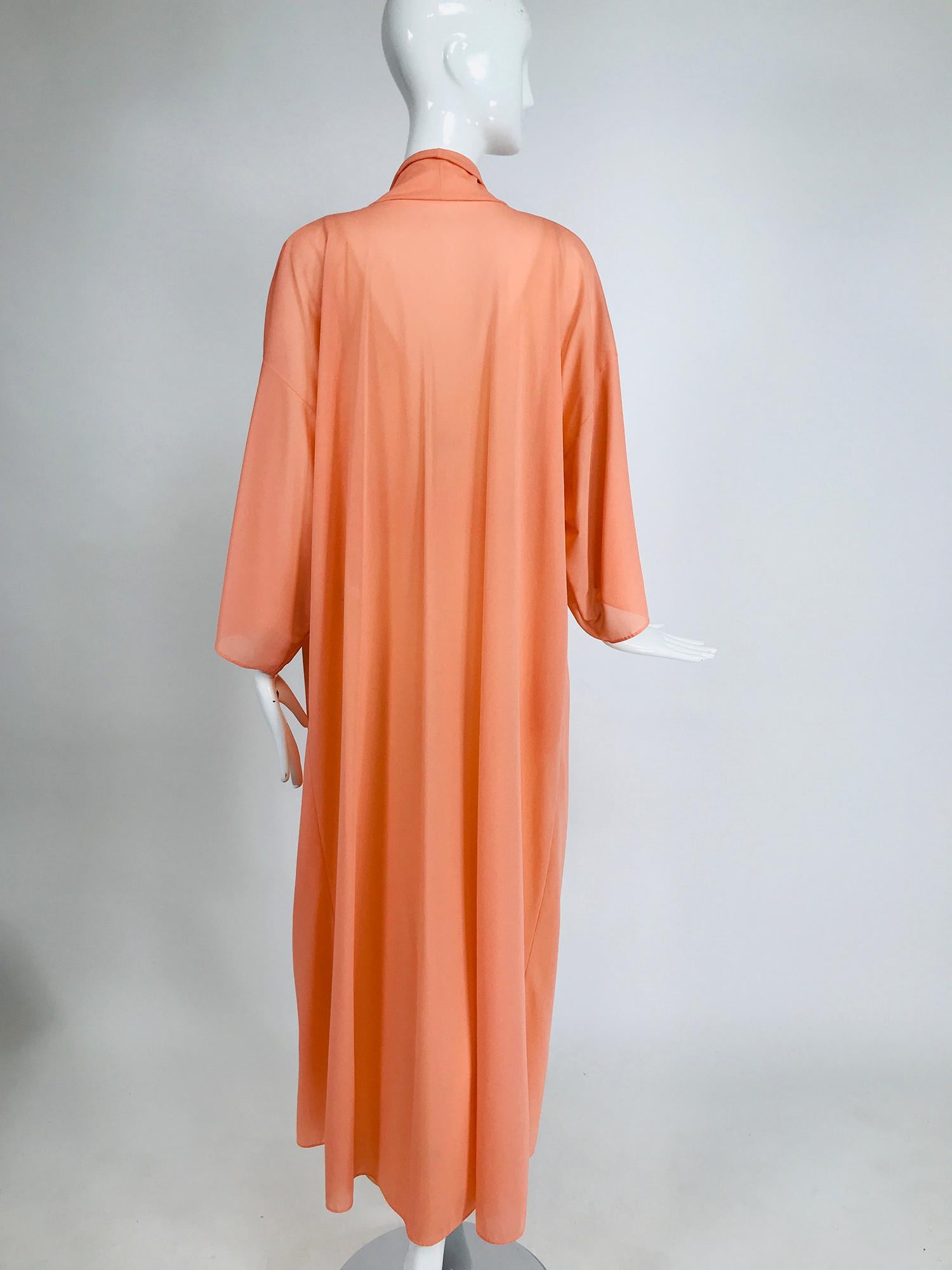 Women's Emilio Pucci for Formfit Rogers 2pc. Sheer Peignoir Robe & Gown 1970s