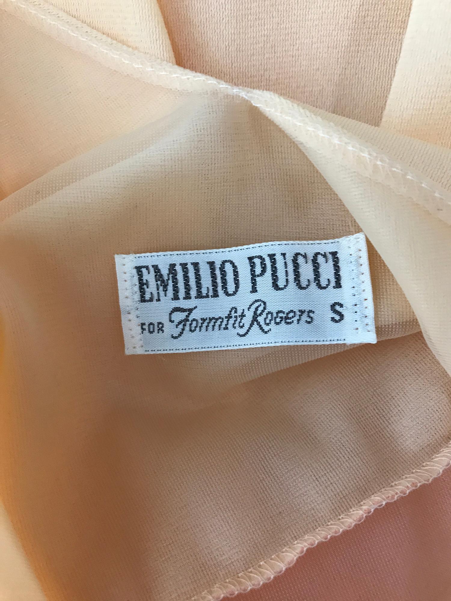 Emilio Pucci for Formfit Rogers 2pc. Sheer Peignoir Robe & Gown 1970s 4