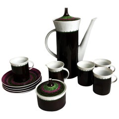 Emilio Pucci for Rosenthal 13pc Espresso Coffee Service Abstract 1960s Rare