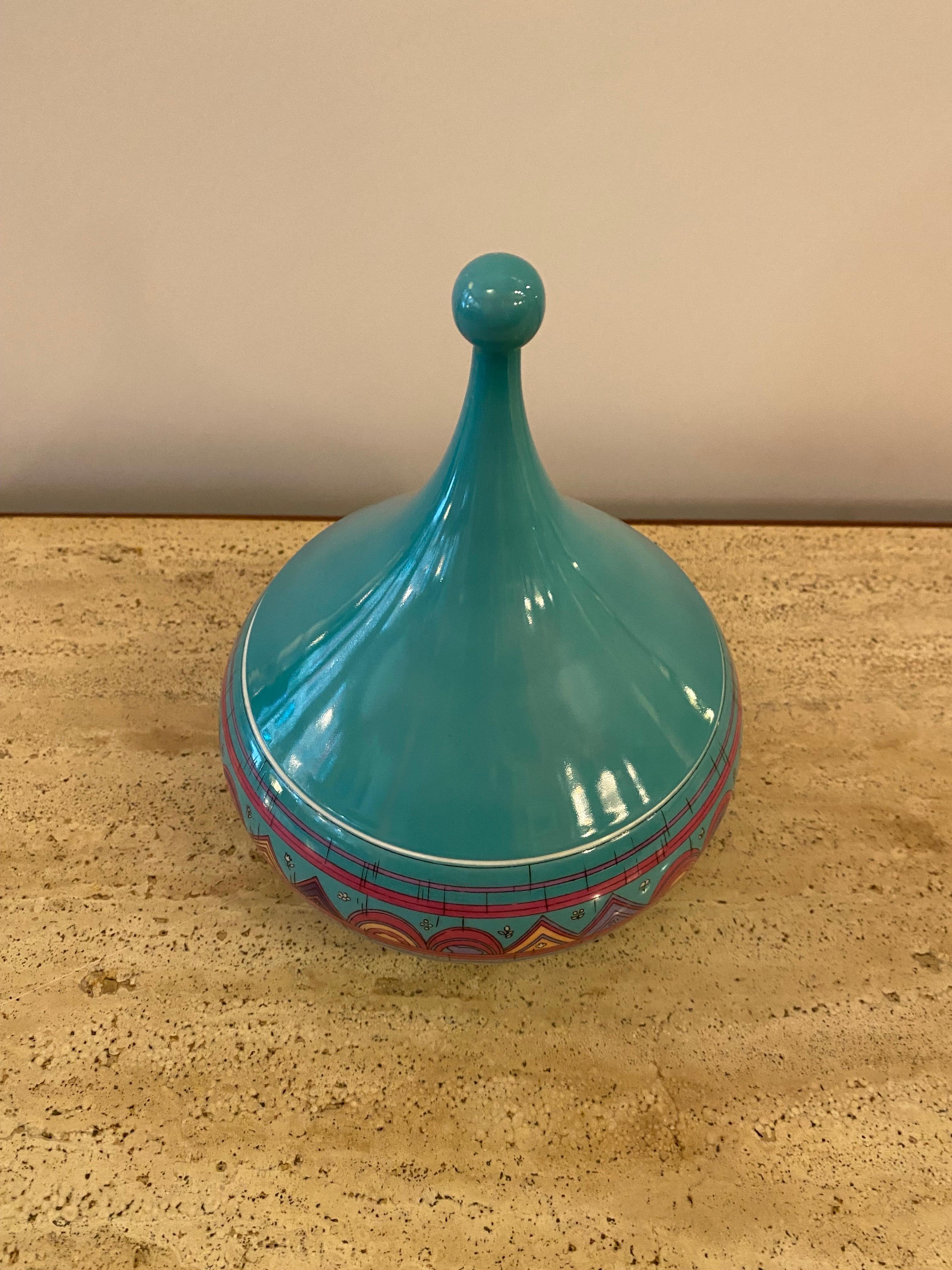 Emilio Pucci für Rosenthal Keramik-Deckeldose. Schöne Farben, lebendig und einzigartig.