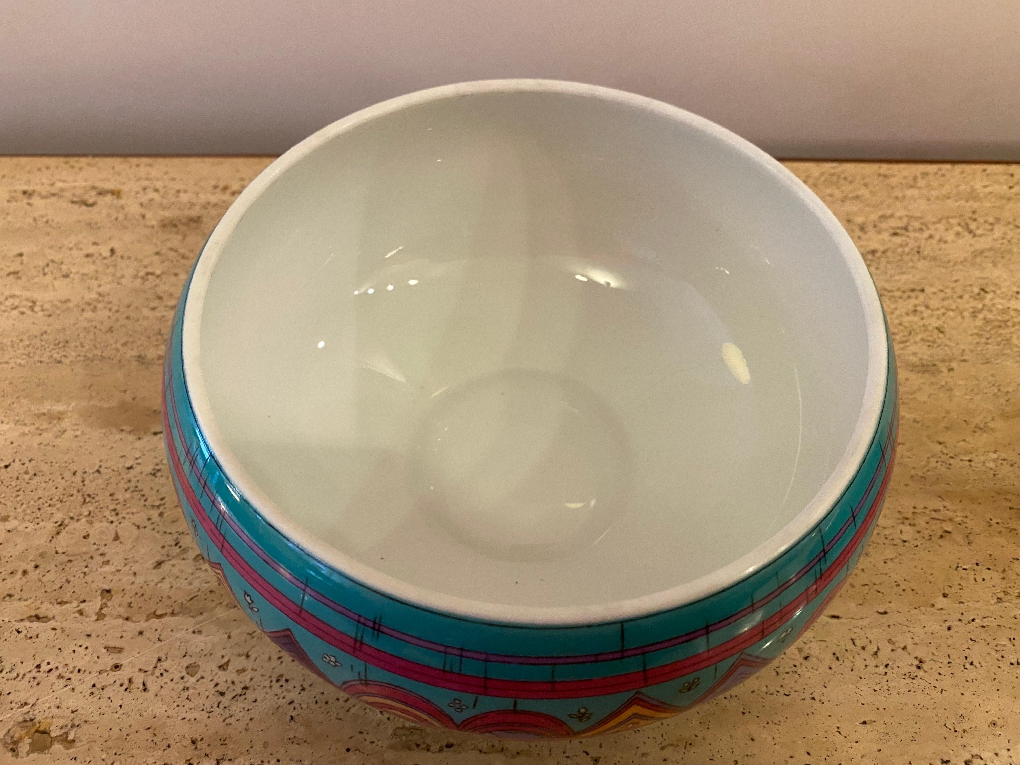 German Emilio Pucci for Rosenthal Lidded Ceramic Bowl For Sale