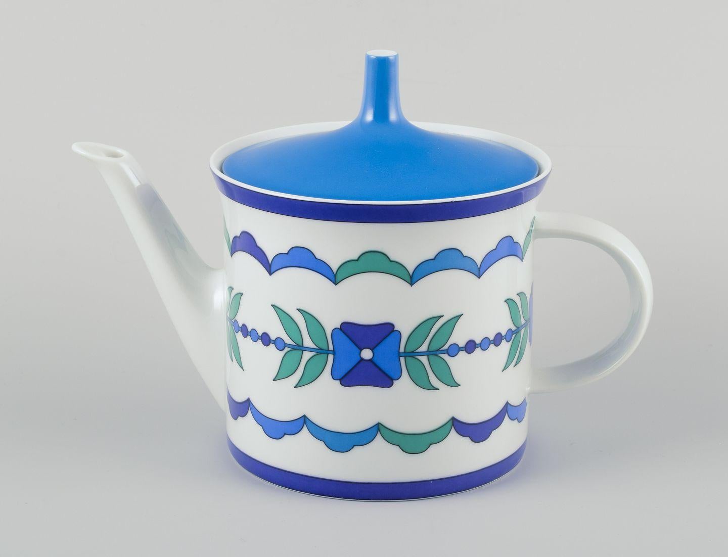 GEBRAUCHTWAREN SIND FÜR KUNDEN IN DEN USA, GROSSBRITANNIEN, AUSTRALIEN UND KANADA VON DEN EINFUHRZÖLLEN BEFREIT.   
DAHER FALLEN FÜR IHREN KAUF KEINE EINFUHRZÖLLE AN. 

Emilio Pucci für Rosenthal Studio-Linie, Deutschland.
Kaffeekanne, Zuckerdose