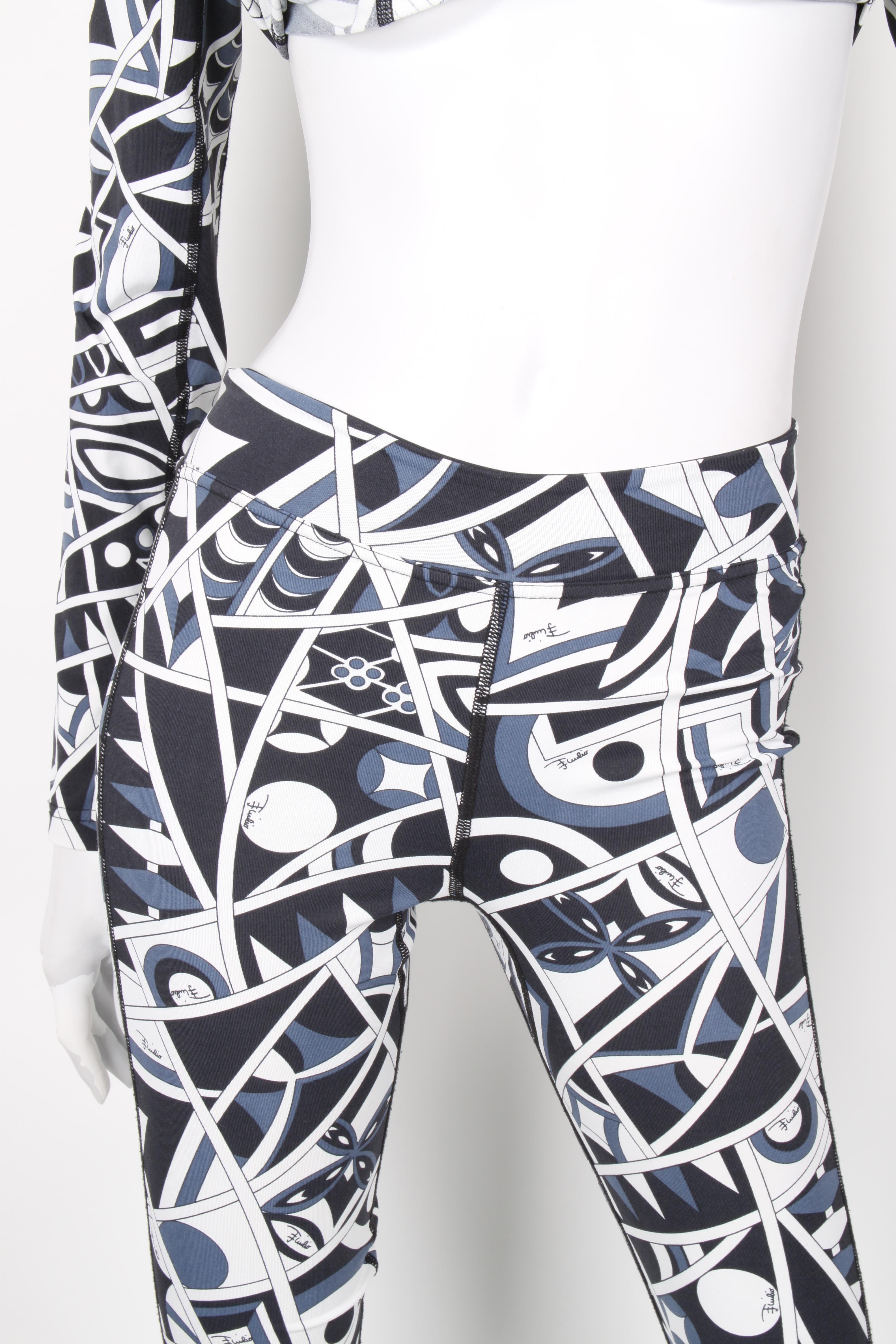 Emilio Pucci for Rossignol 'Monica' half-zip stretch two-piece (legging and top) For Sale 4