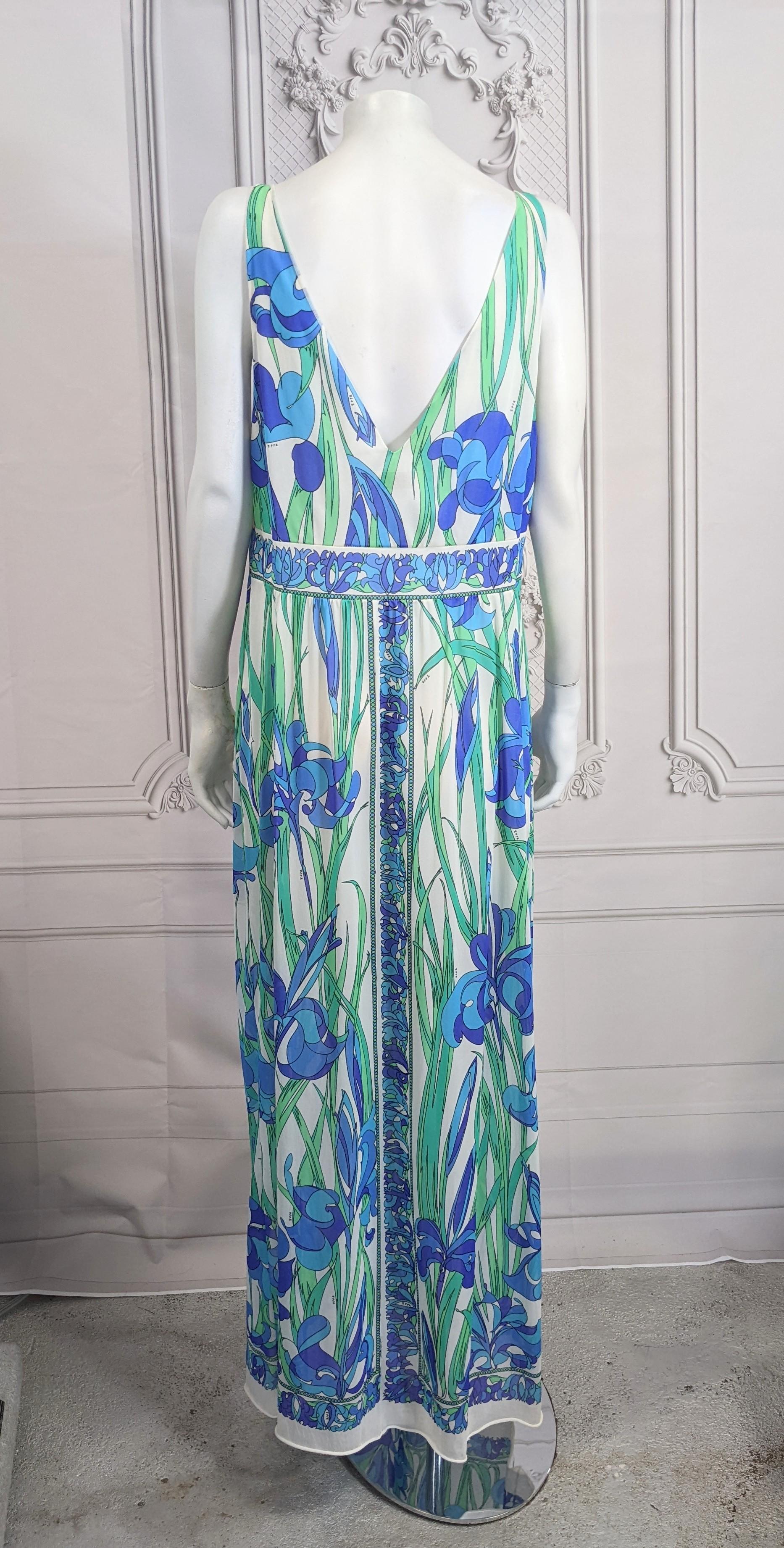 Emilio Pucci Formfit Rogers Iris Print Ensemble For Sale 3