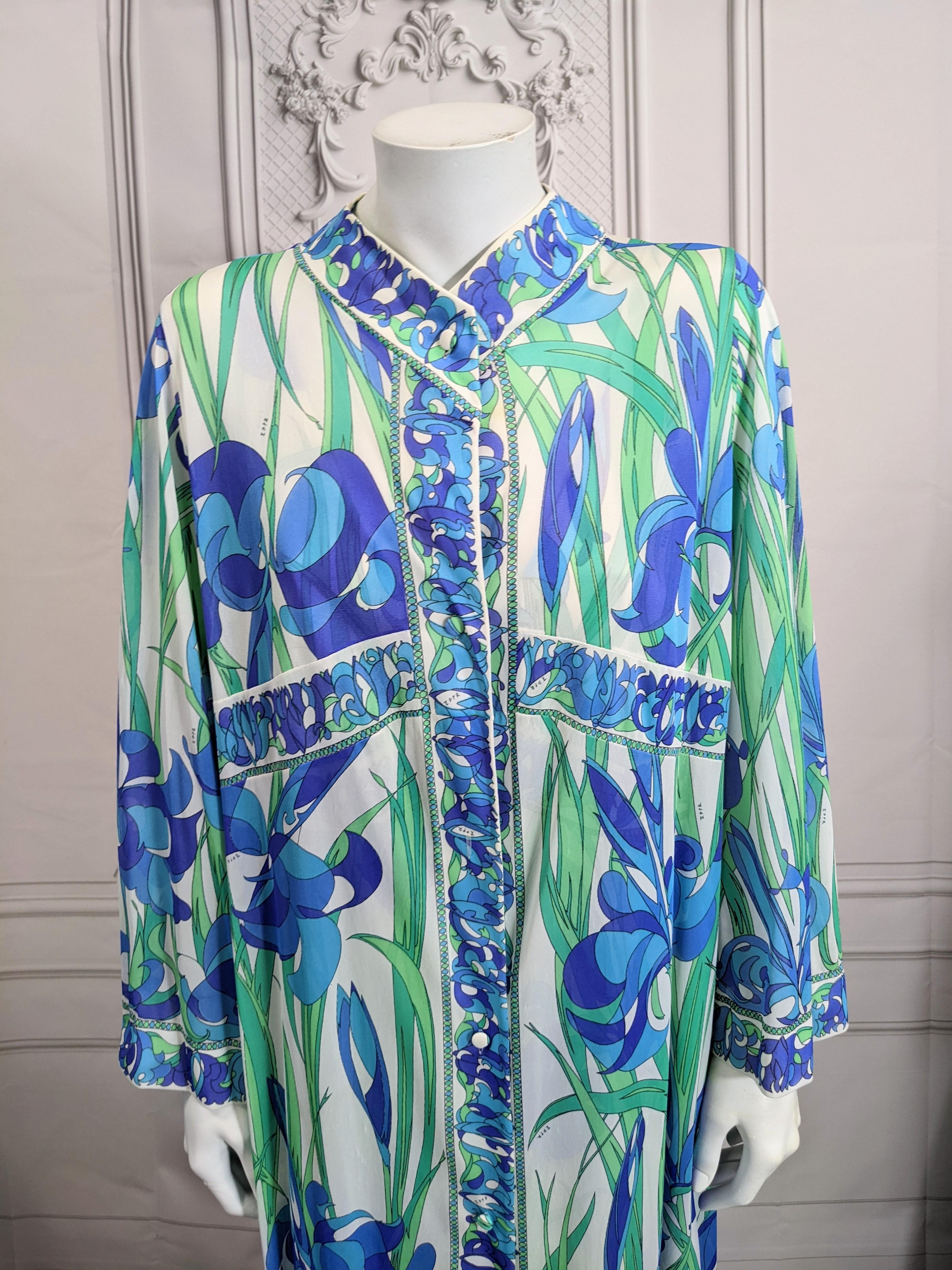 Emilio Pucci Formfit Rogers Iris Print Ensemble In Good Condition For Sale In New York, NY