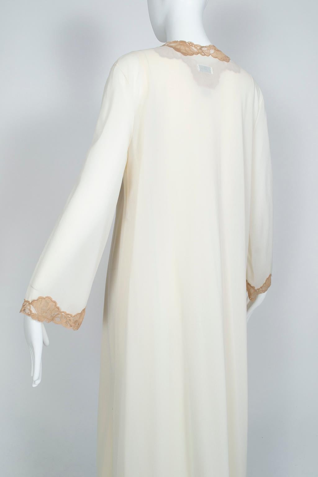 Emilio Pucci Formfit Rogers Ivory Bridal Peignoir Gown and Robe Set – M, 1960s 4