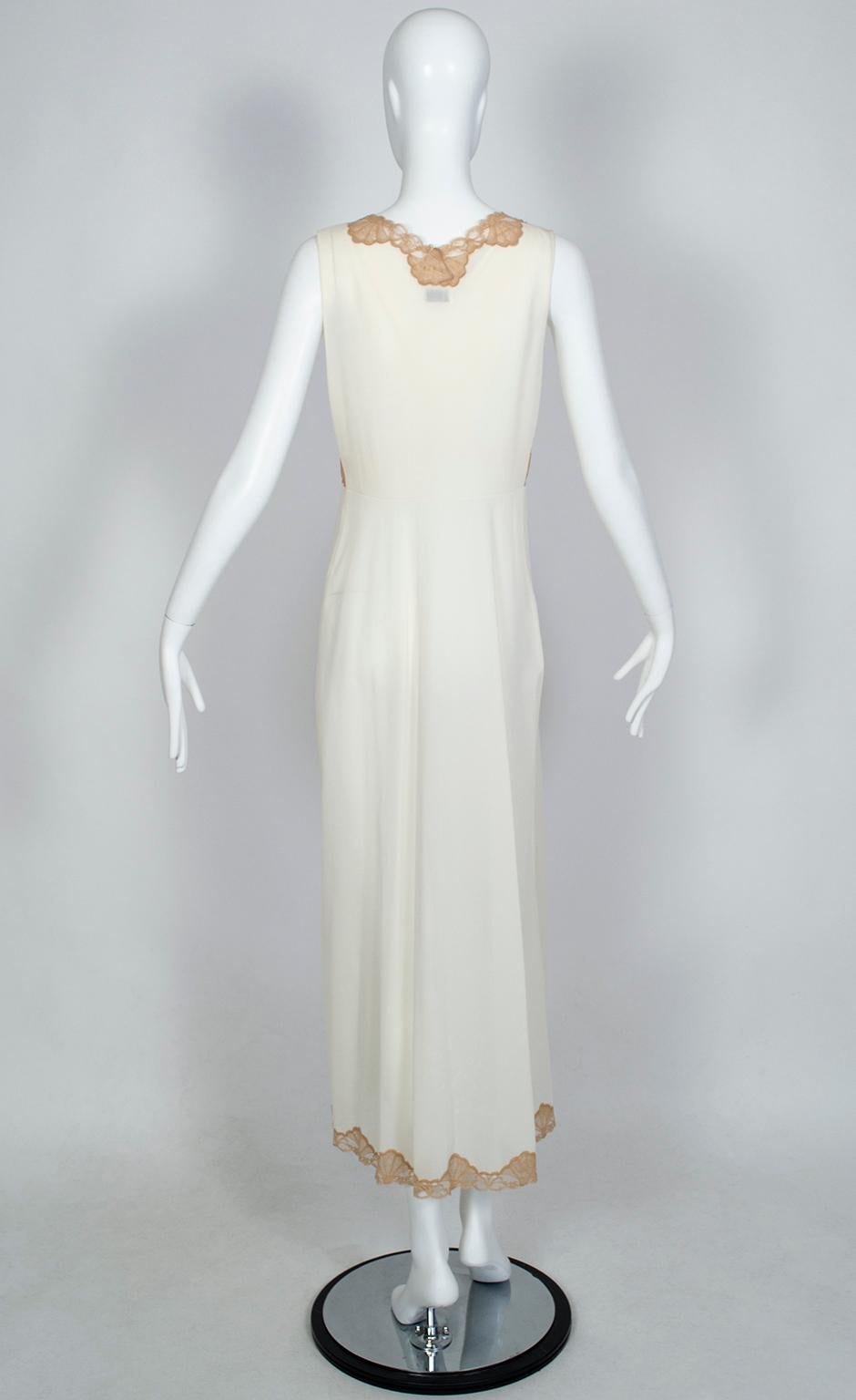 Beige Emilio Pucci Formfit Rogers Ivory Bridal Peignoir Gown and Robe Set – M, 1960s