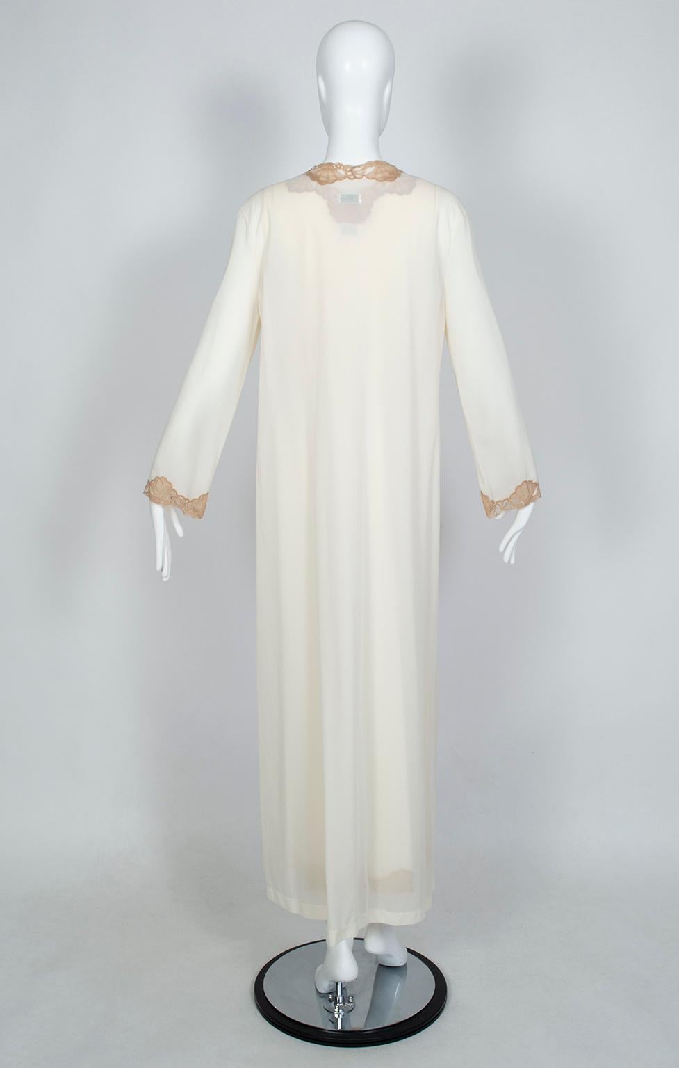 Women's Emilio Pucci Formfit Rogers Ivory Bridal Peignoir Gown and Robe Set – M, 1960s