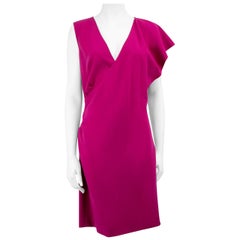 Emilio Pucci Fuchsia Wool V-Neck Mini Dress Size XL