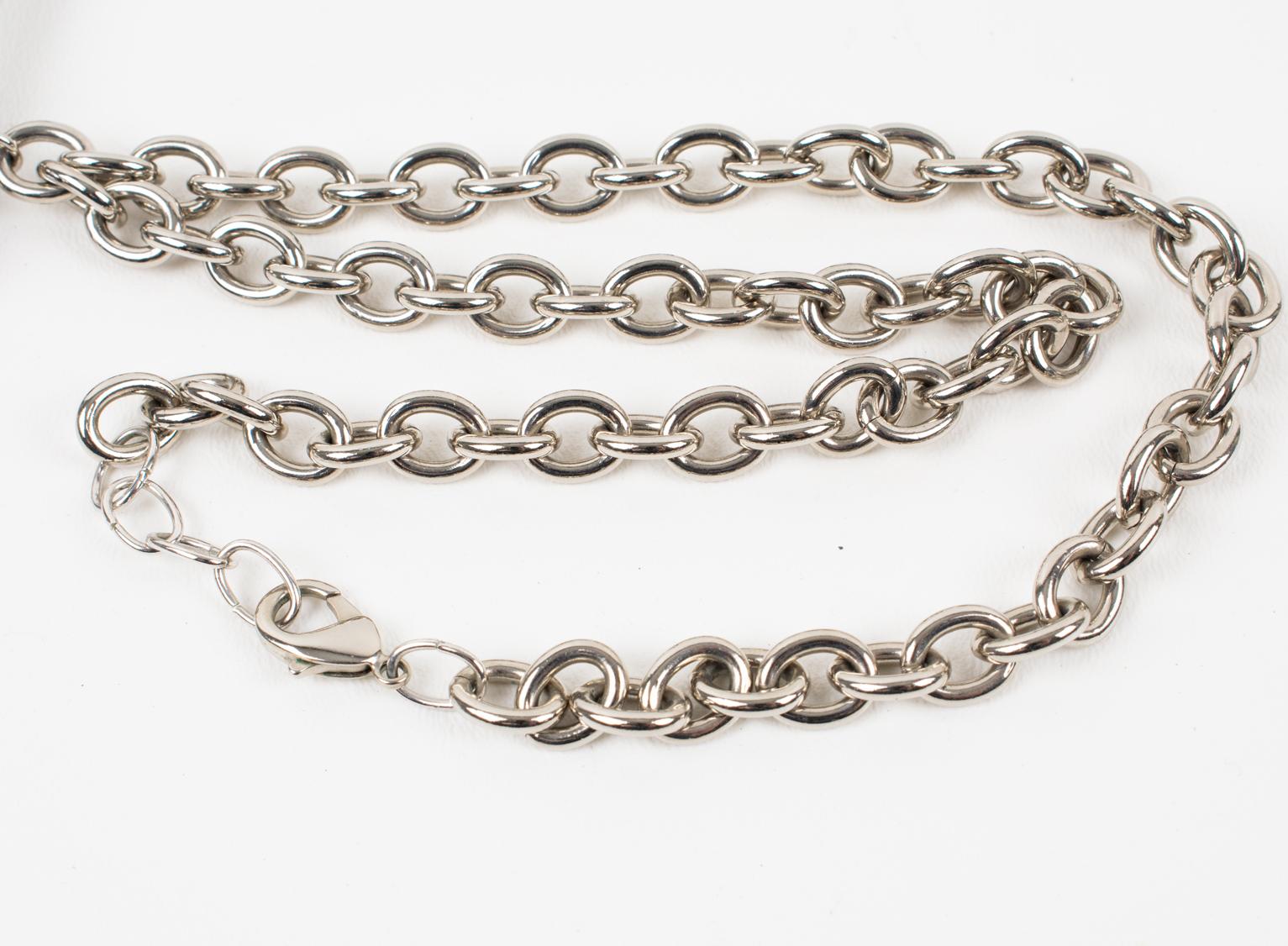 Emilio Pucci Futuristische abstrakte Choker-Halskette aus Metall und Seide im Angebot 3