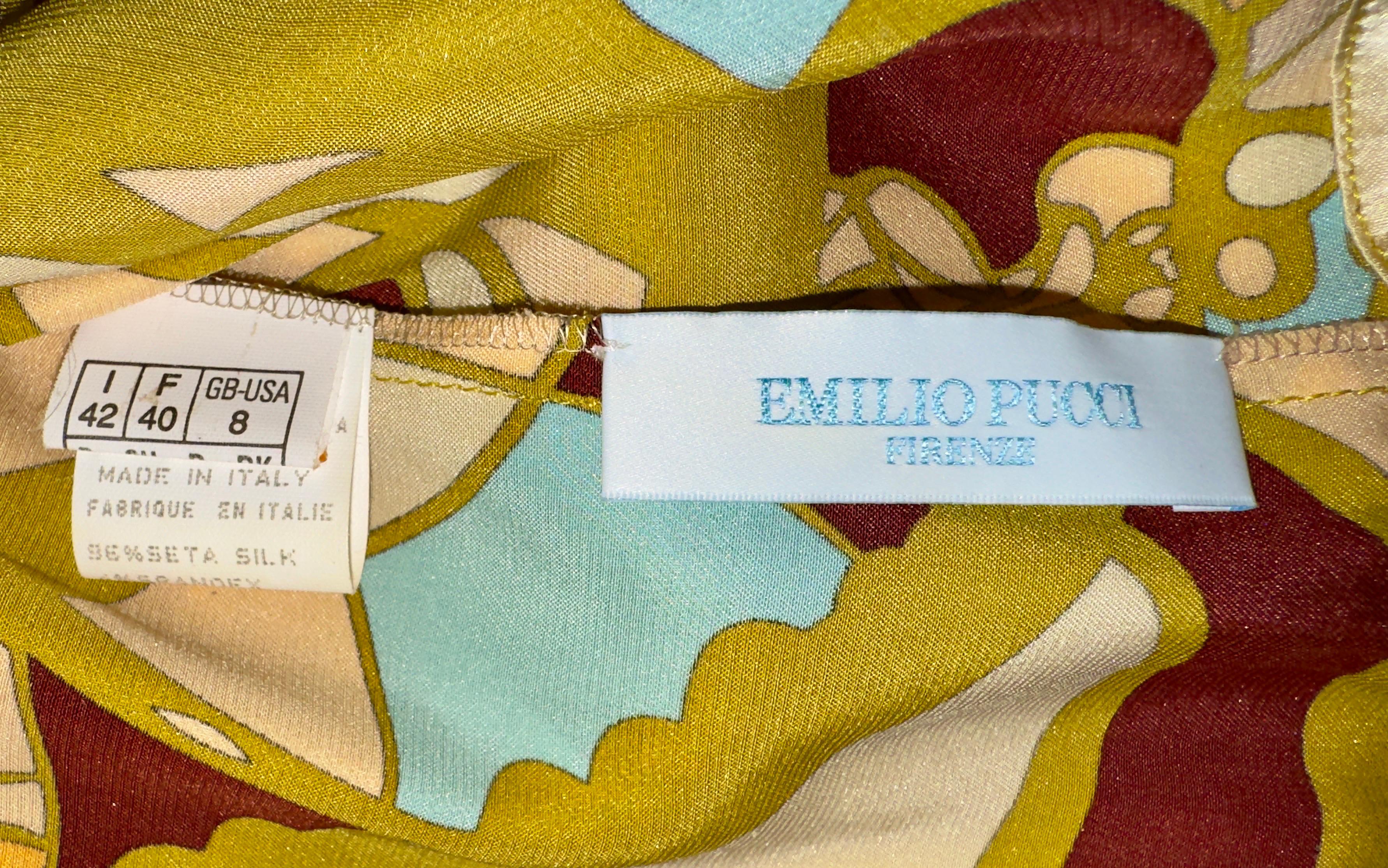 EMILIO PUCCI FW 2003 Signature Print Seidenkleid 42 im Angebot 6