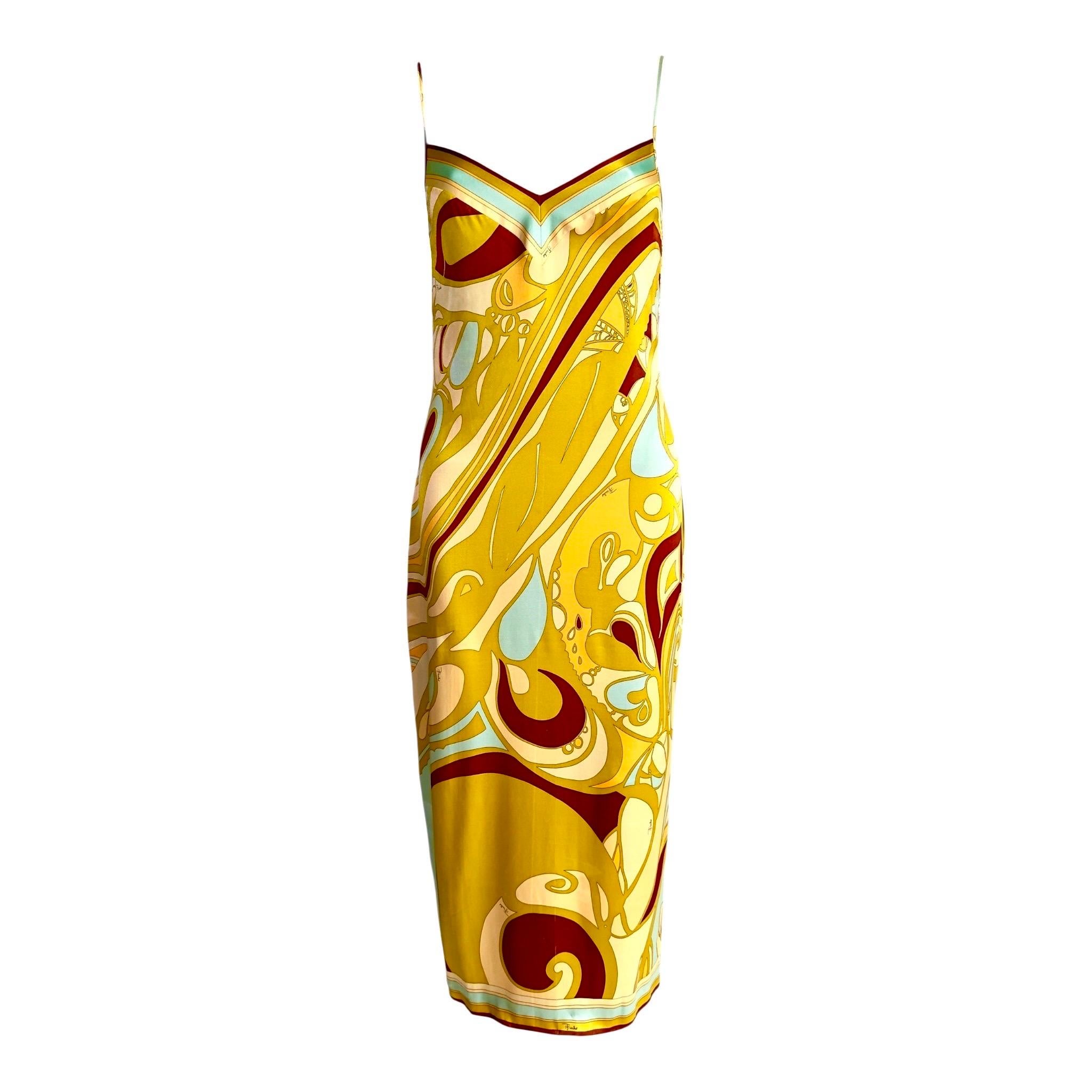 Emilio Pucci FW 2003 Signature Print Silk Dress 42