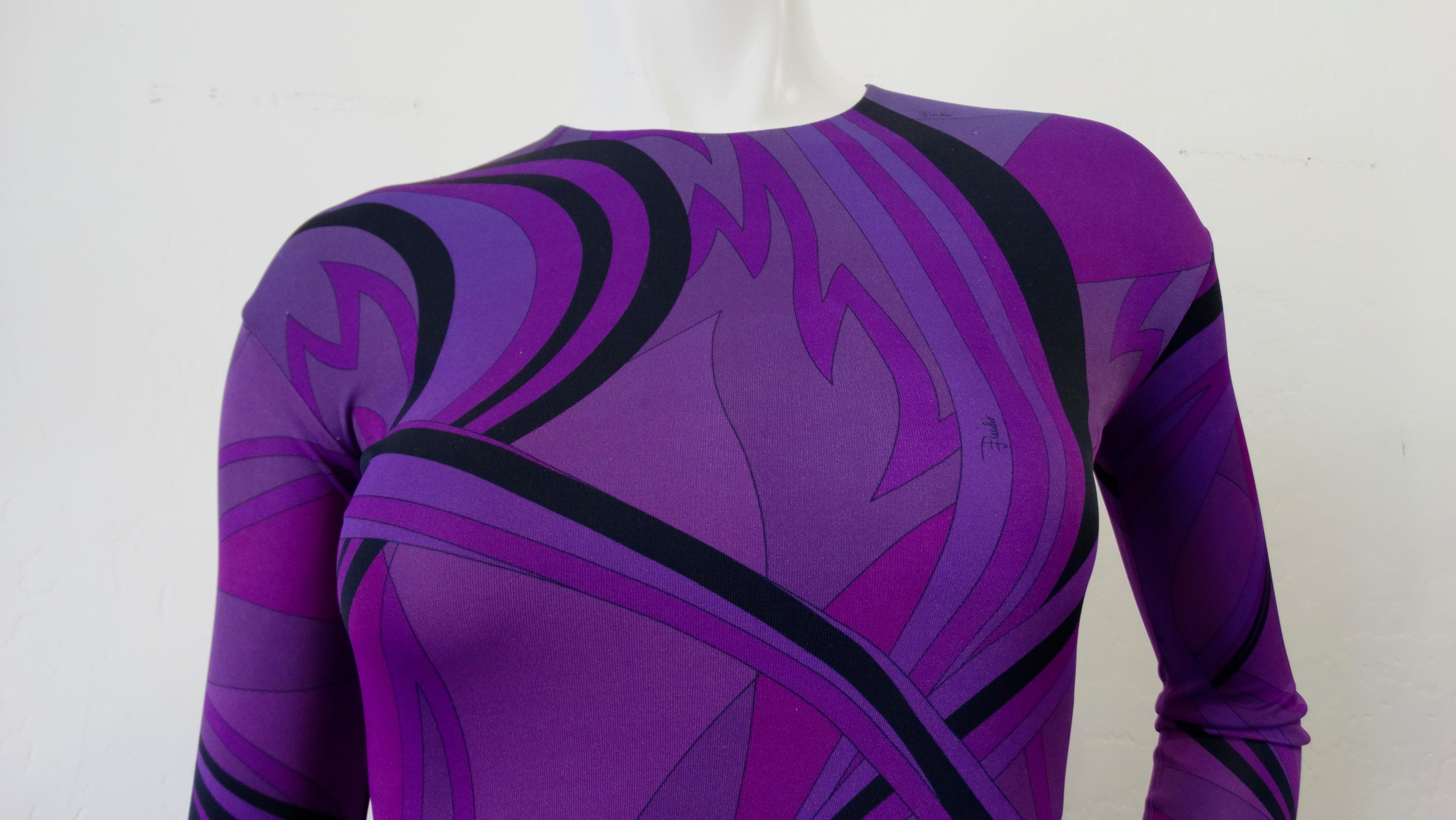Purple Emilio Pucci Fall 2010 Runway Printed Gown 