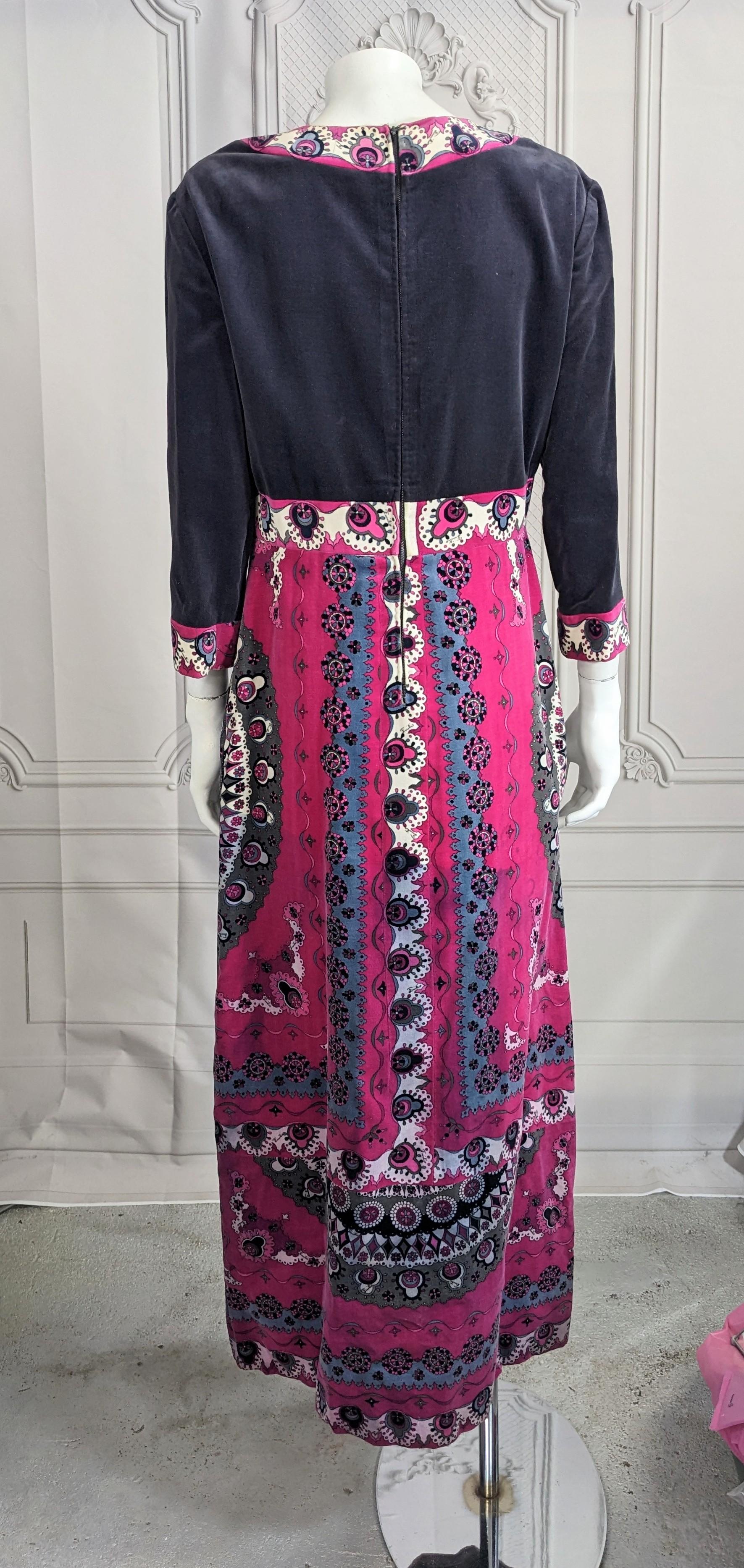 Emilio Pucci Graphic Velvet Gown with Choker For Sale 2