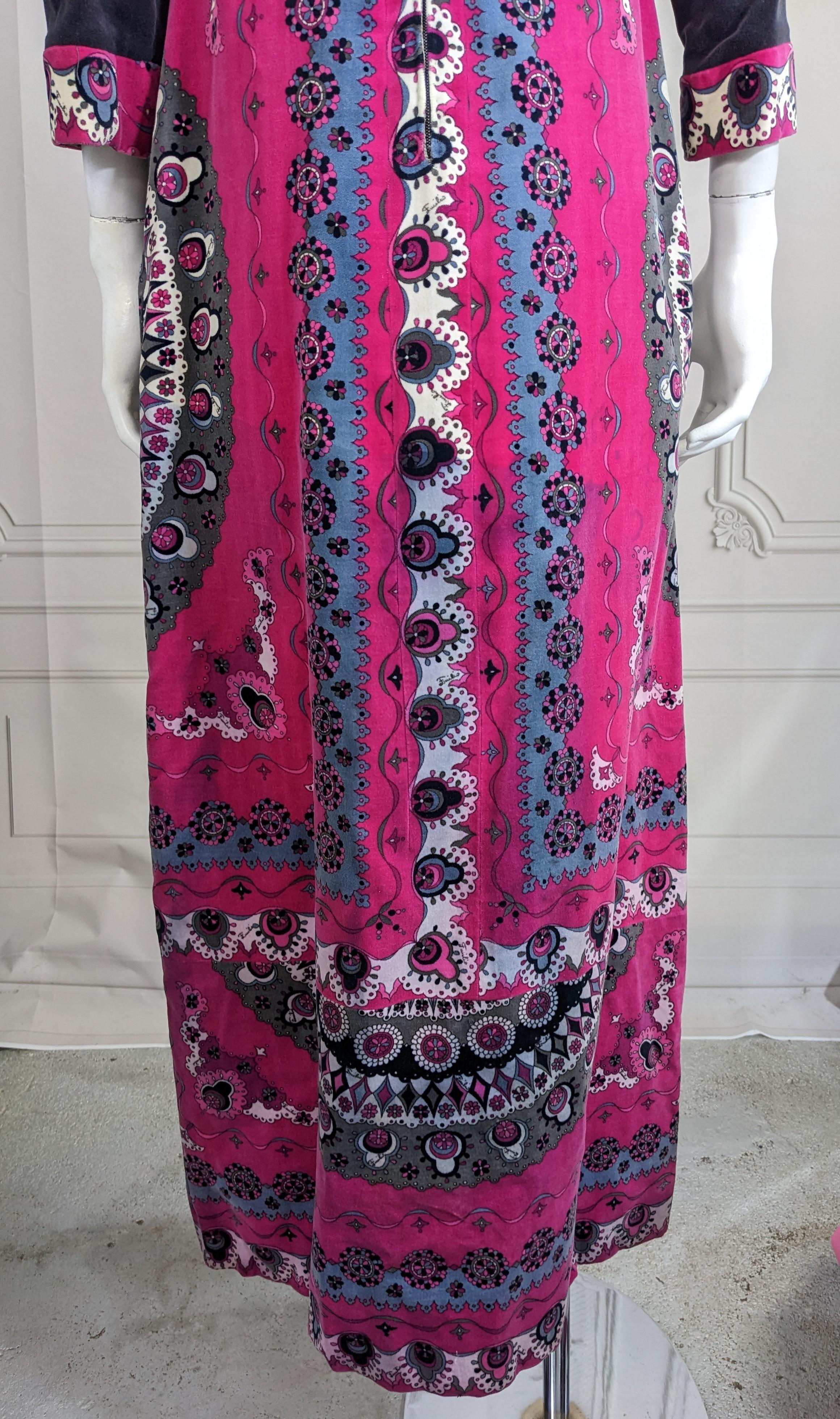 Emilio Pucci Graphic Velvet Gown with Choker For Sale 3
