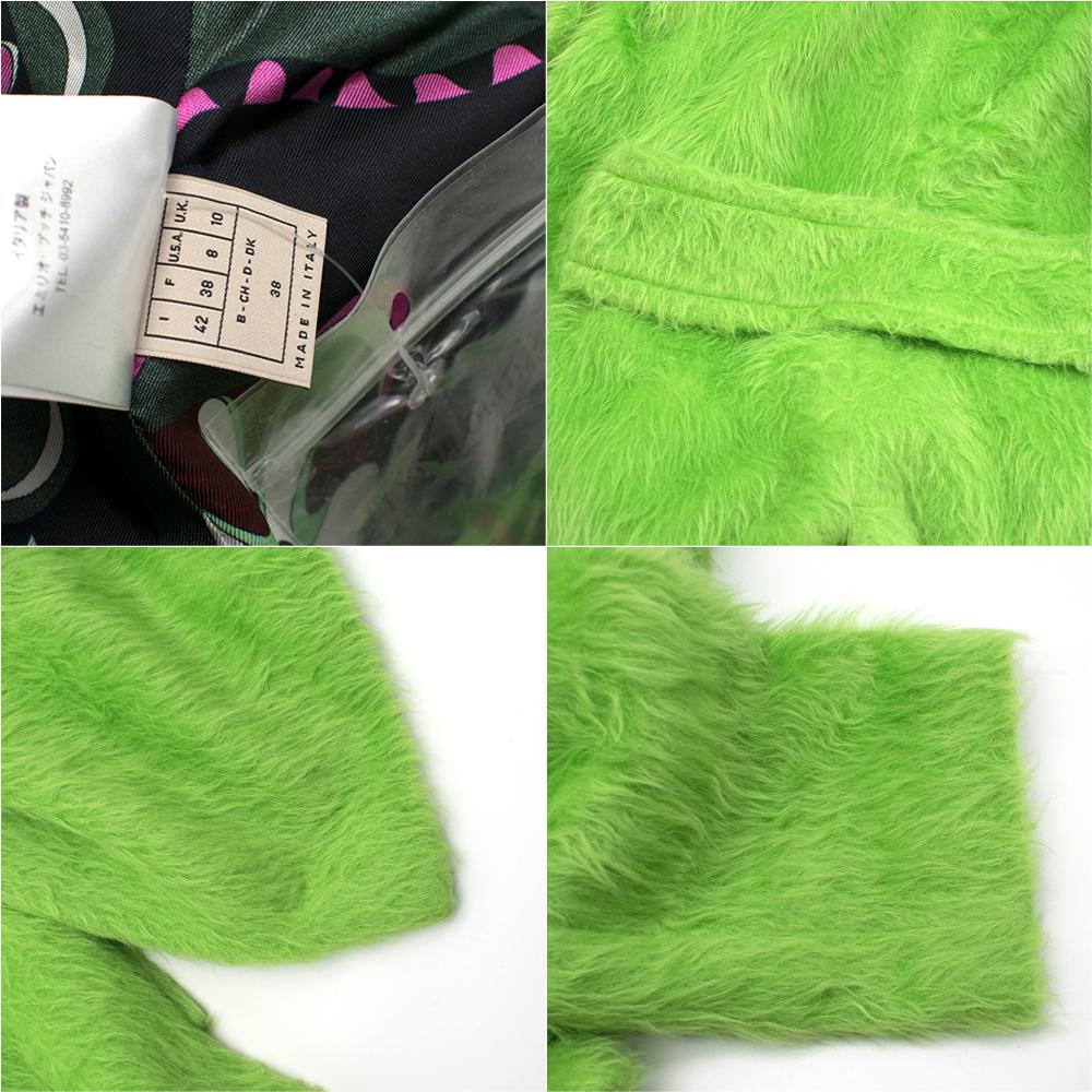 Emilio Pucci Green Alpaca and Wool Blend Coat IT 40 4