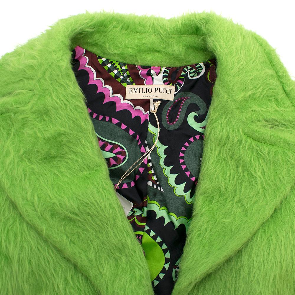 Women's Emilio Pucci Green Alpaca and Wool Blend Coat IT 40