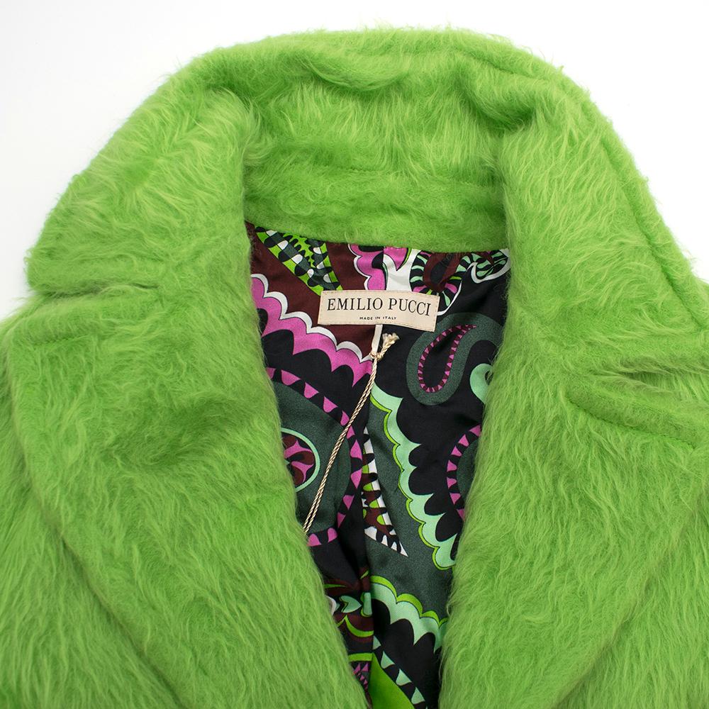 Emilio Pucci Green Alpaca and Wool Blend Coat IT 40 1