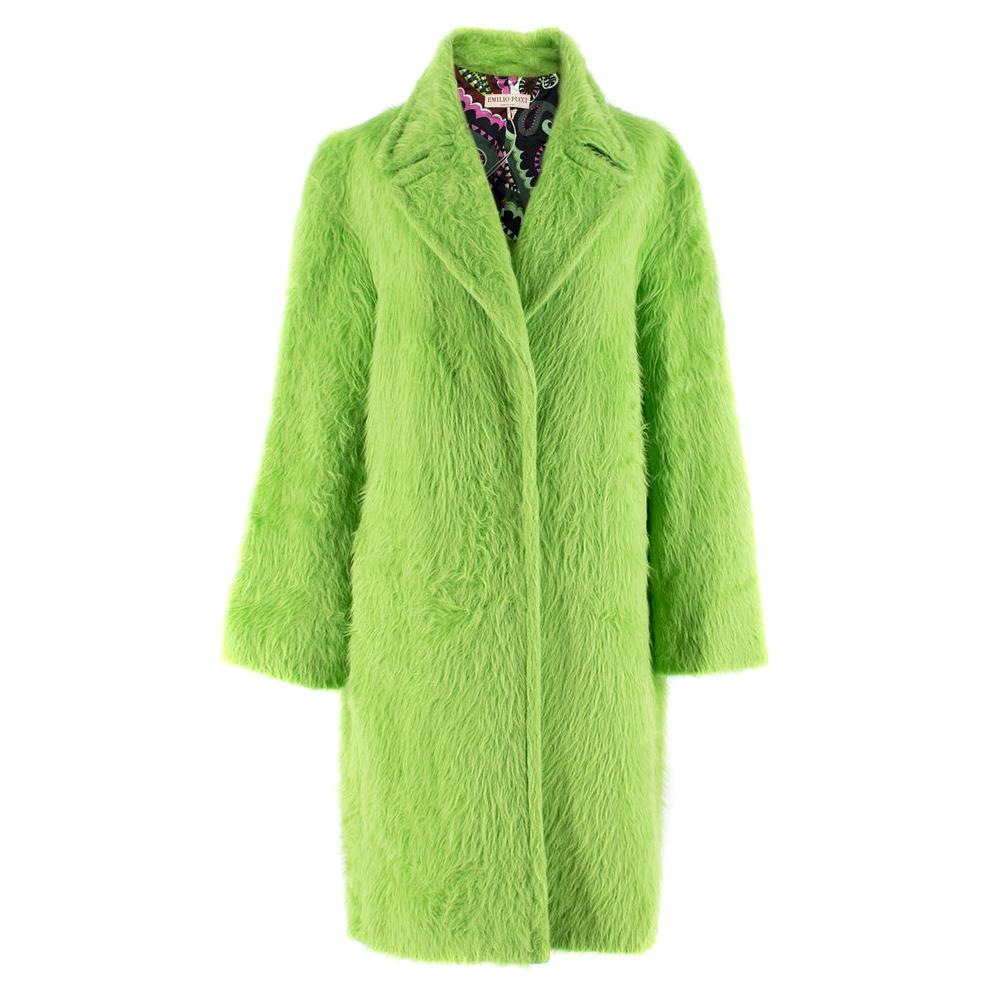 Emilio Pucci Green Alpaca and Wool Blend Coat IT 40