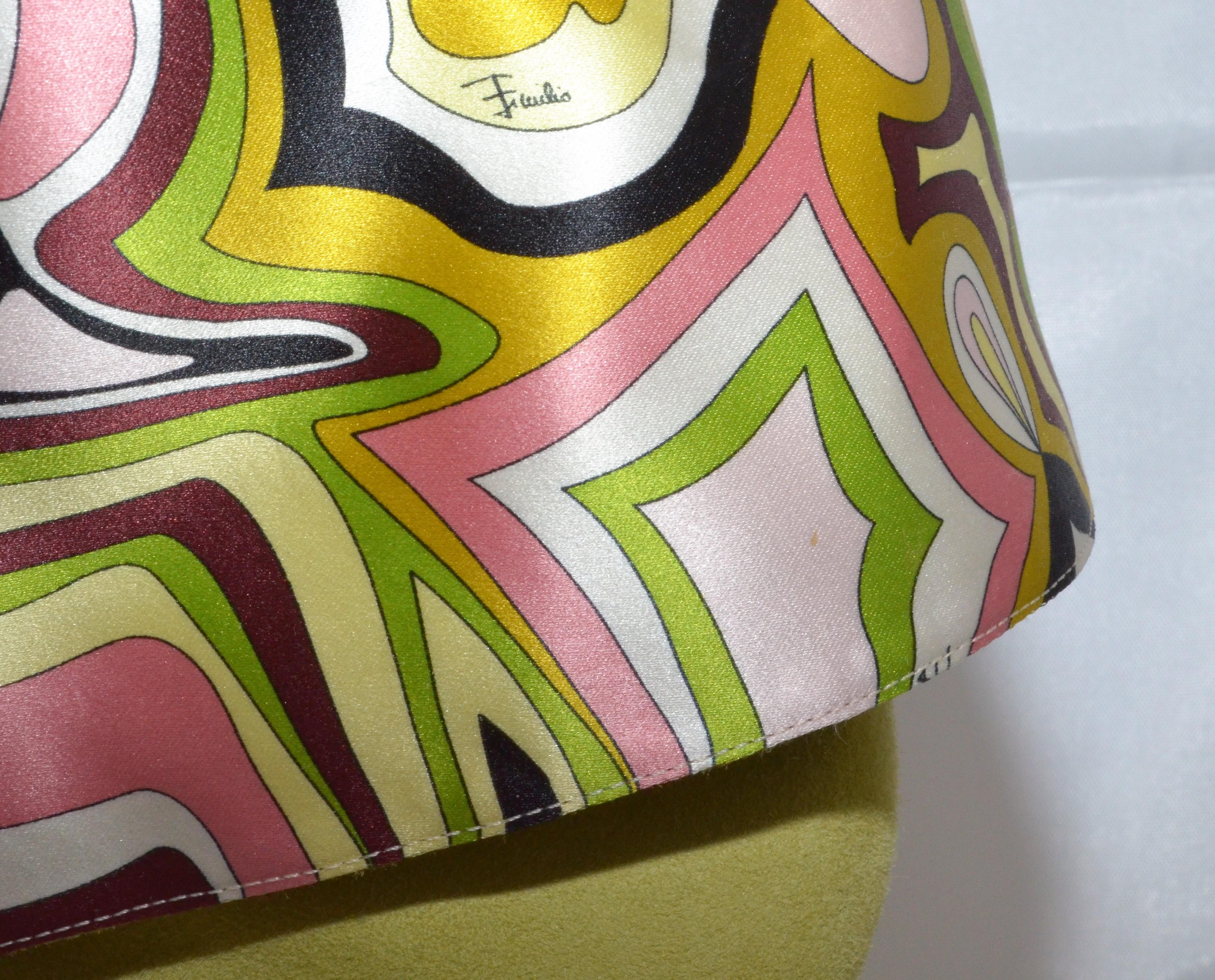 Emilio Pucci Green Suede Boots with Printed Lining 39.5 7