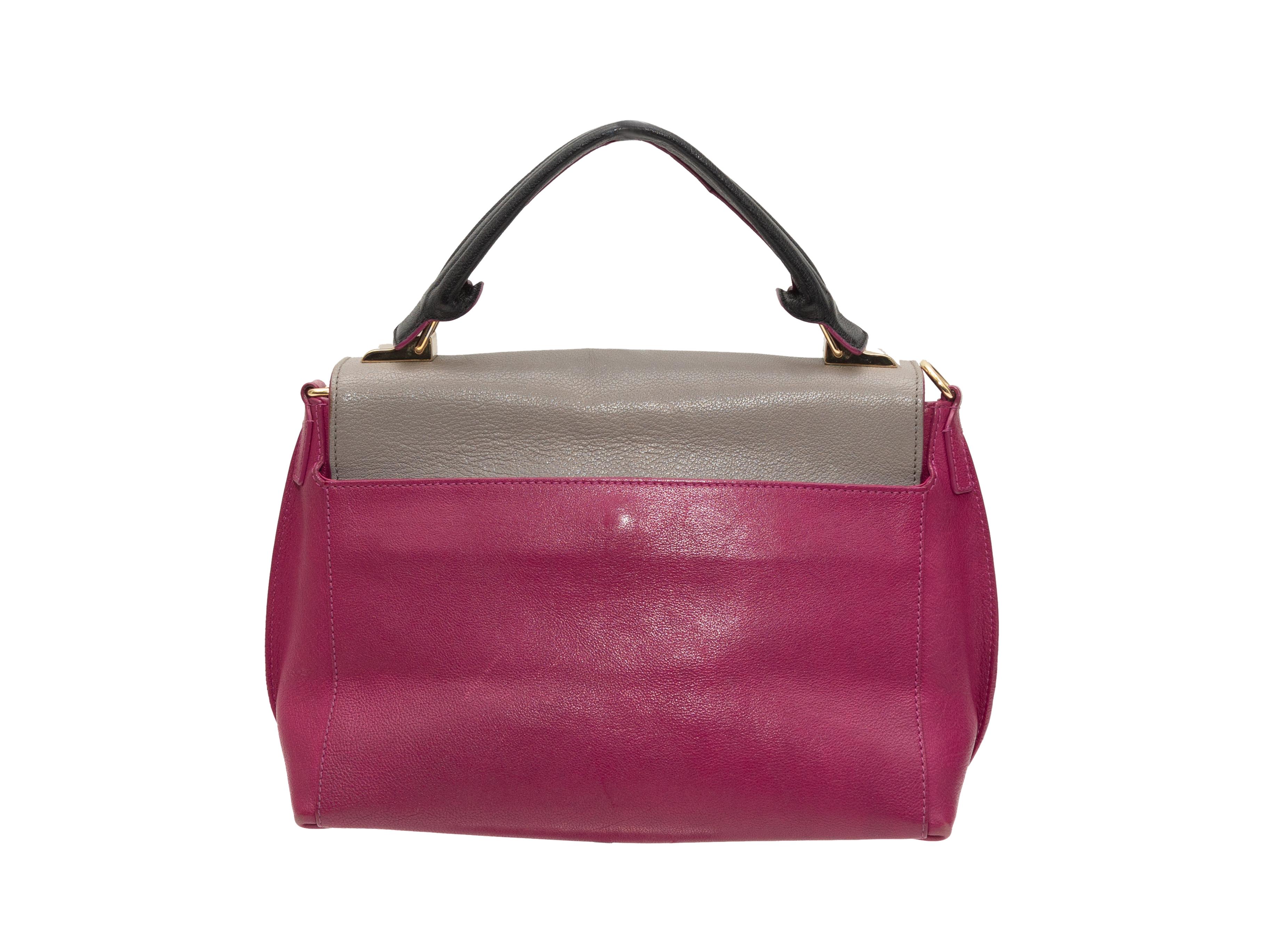 Women's Emilio Pucci Grey & Magenta Leather Shoulder Bag