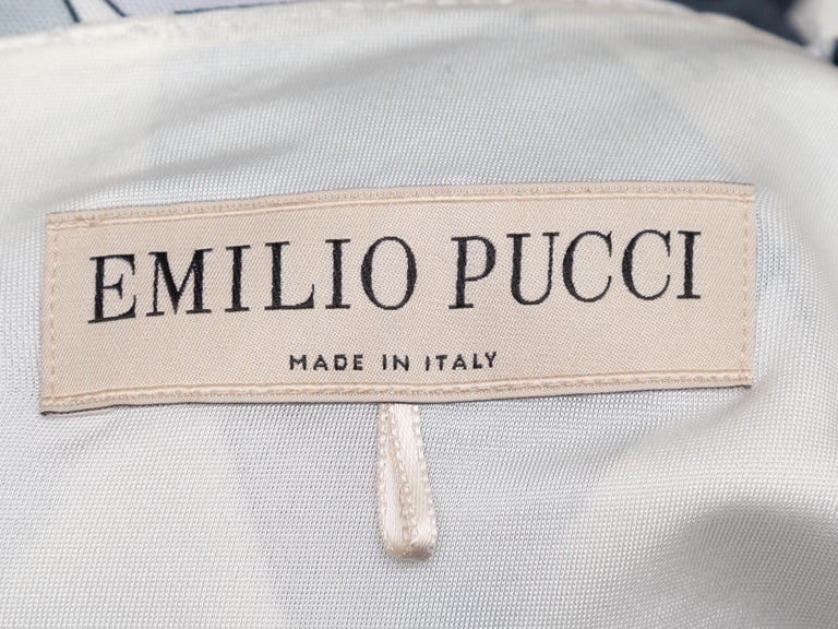 Black Emilio Pucci Grey & Multicolor Geometric Print Dress For Sale