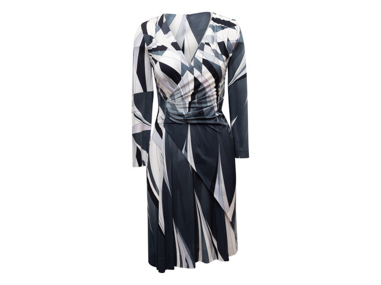 Women's Emilio Pucci Grey & Multicolor Geometric Print Dress For Sale