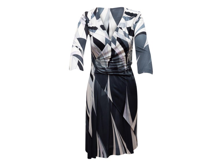 Emilio Pucci Grey & Multicolor Geometric Print Dress For Sale 1