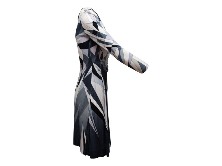 Emilio Pucci Grey & Multicolor Geometric Print Dress For Sale 3
