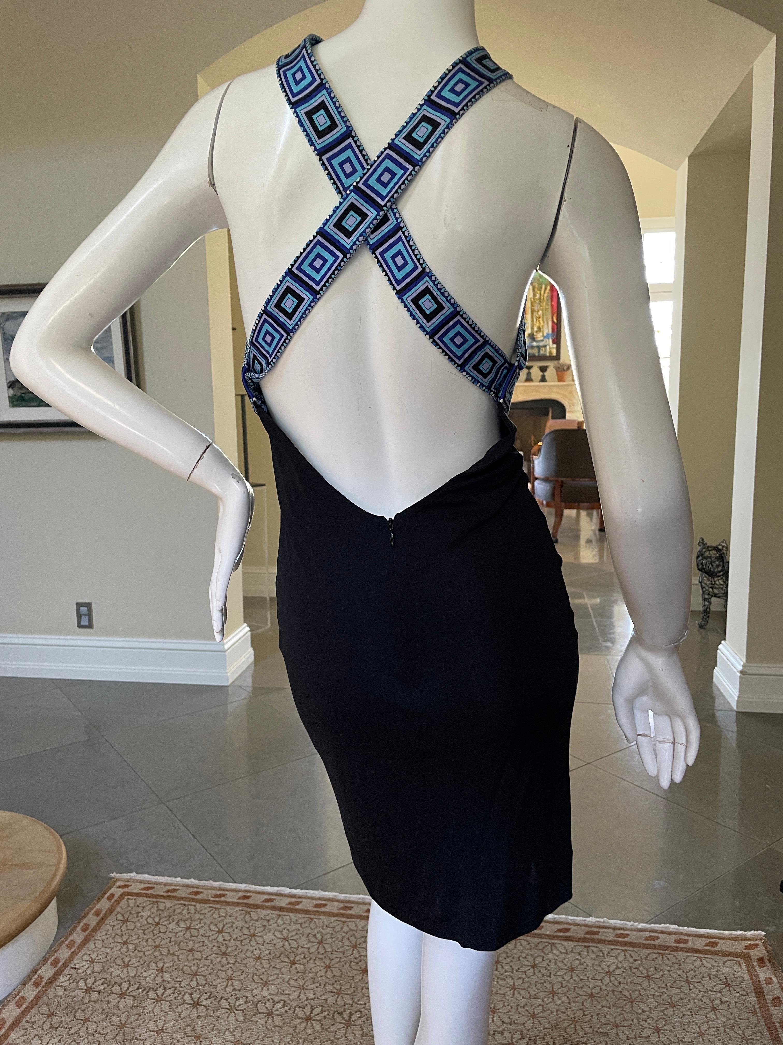 Emilio Pucci Halter Style Vintage Racer Back Mini Dress with Peek a Boo Keyhole In Excellent Condition For Sale In Cloverdale, CA