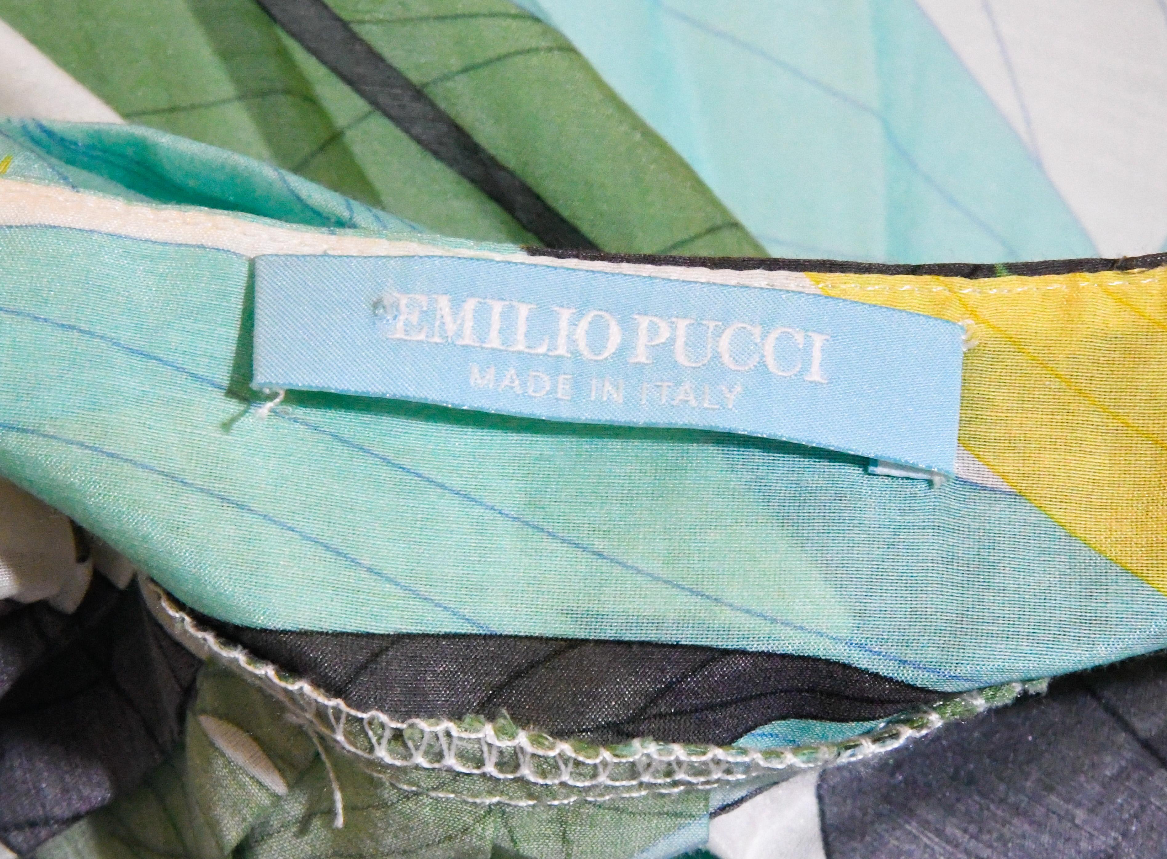 Women's Emilio Pucci Halter V Neck Floral Print Backless Long Dress 