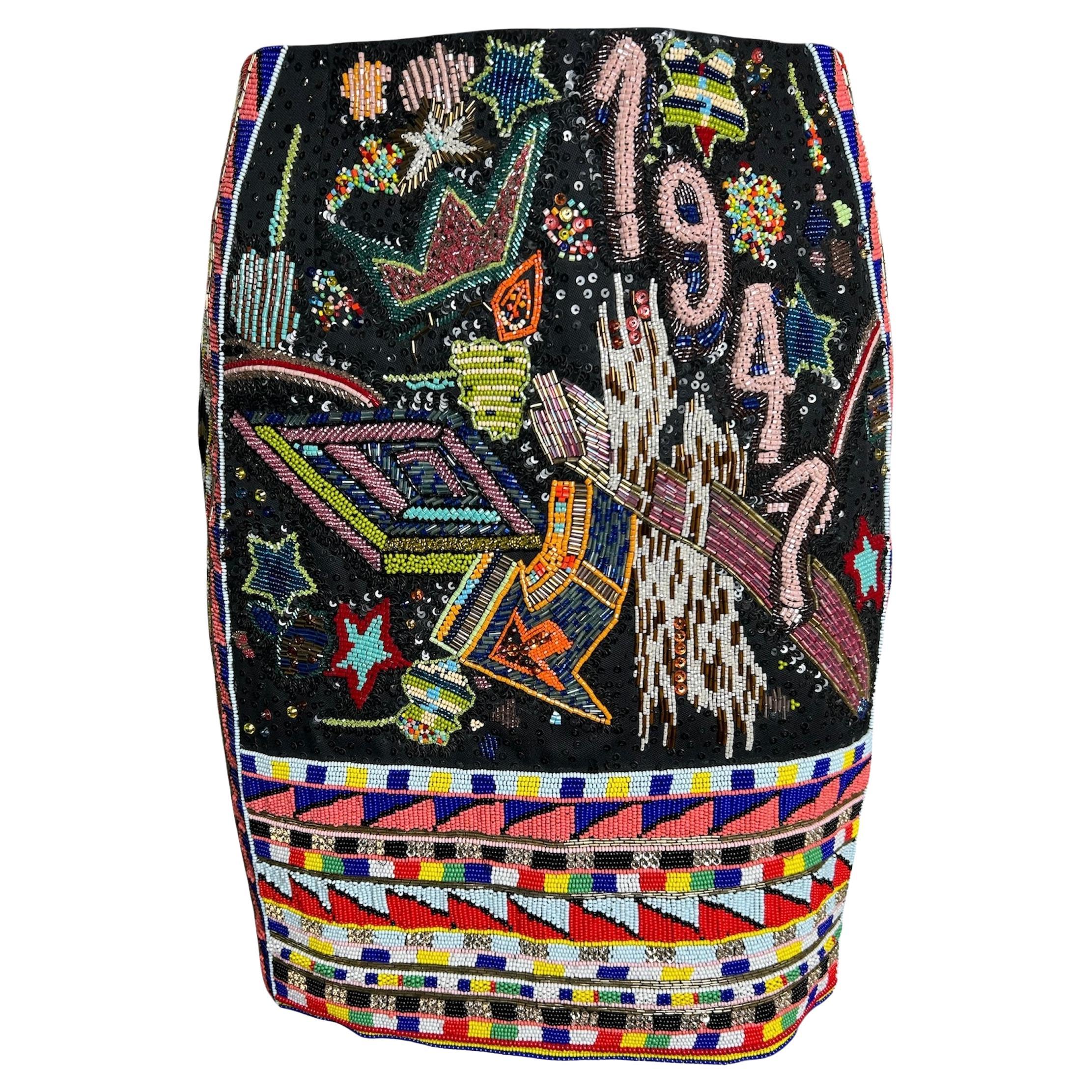Emilio Pucci Stark perlenbesetzter, kommemerativer Rock, Neu/Alt, 2014 im Angebot