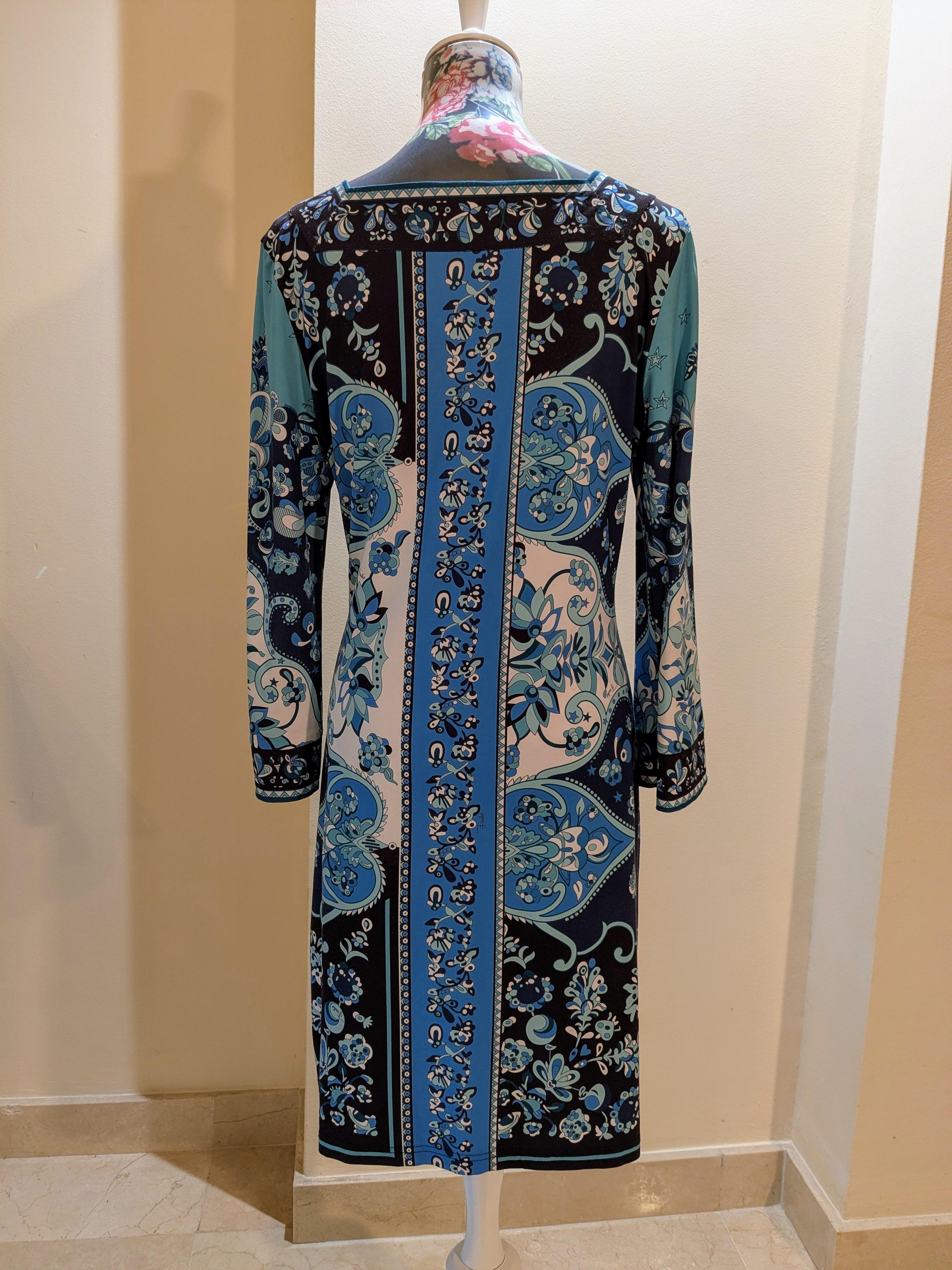 Nero Emilio Pucci Abito da cocktail con motivo floreale geometrico iconico in vendita