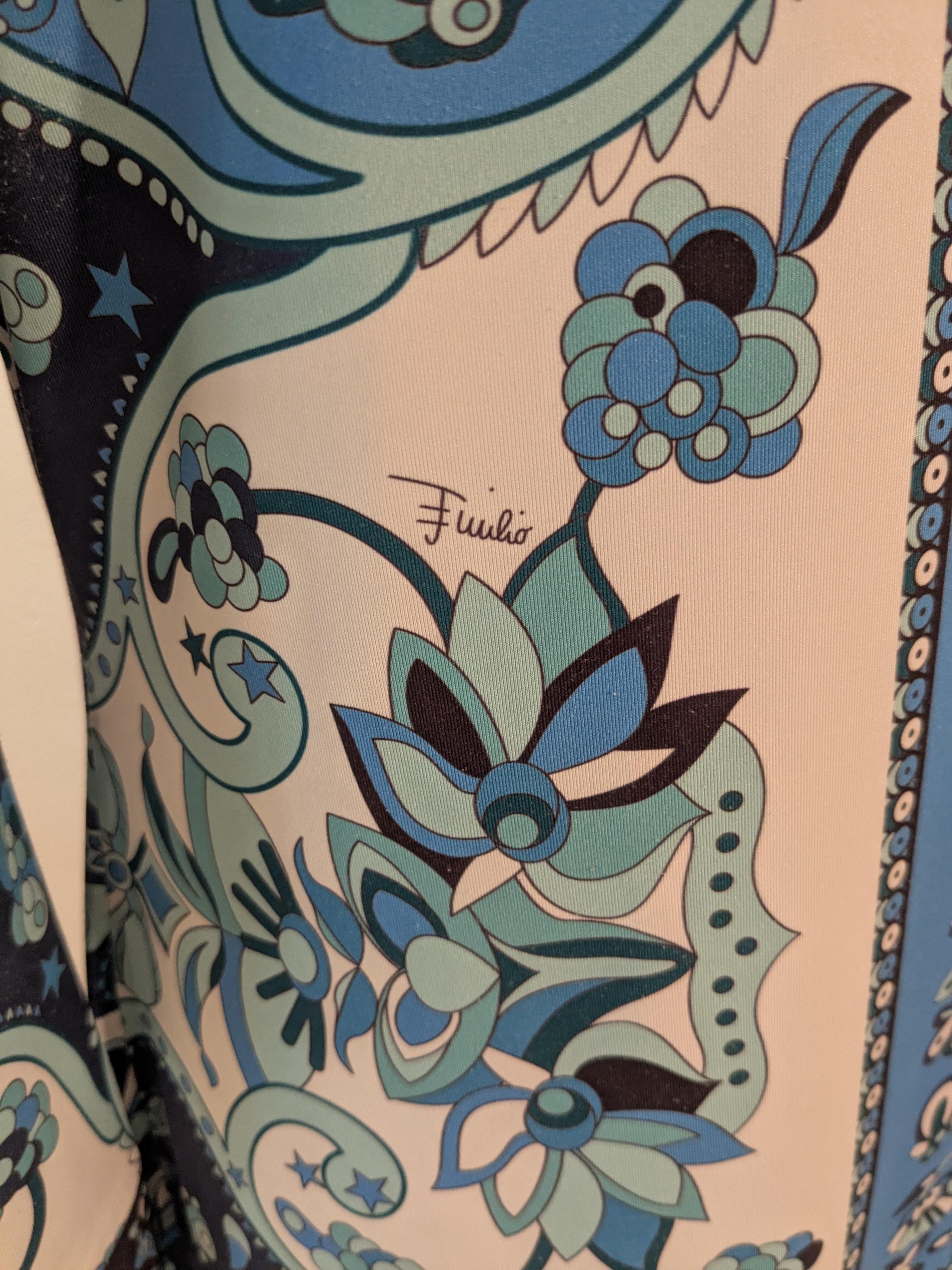 Donna Emilio Pucci Abito da cocktail con motivo floreale geometrico iconico in vendita