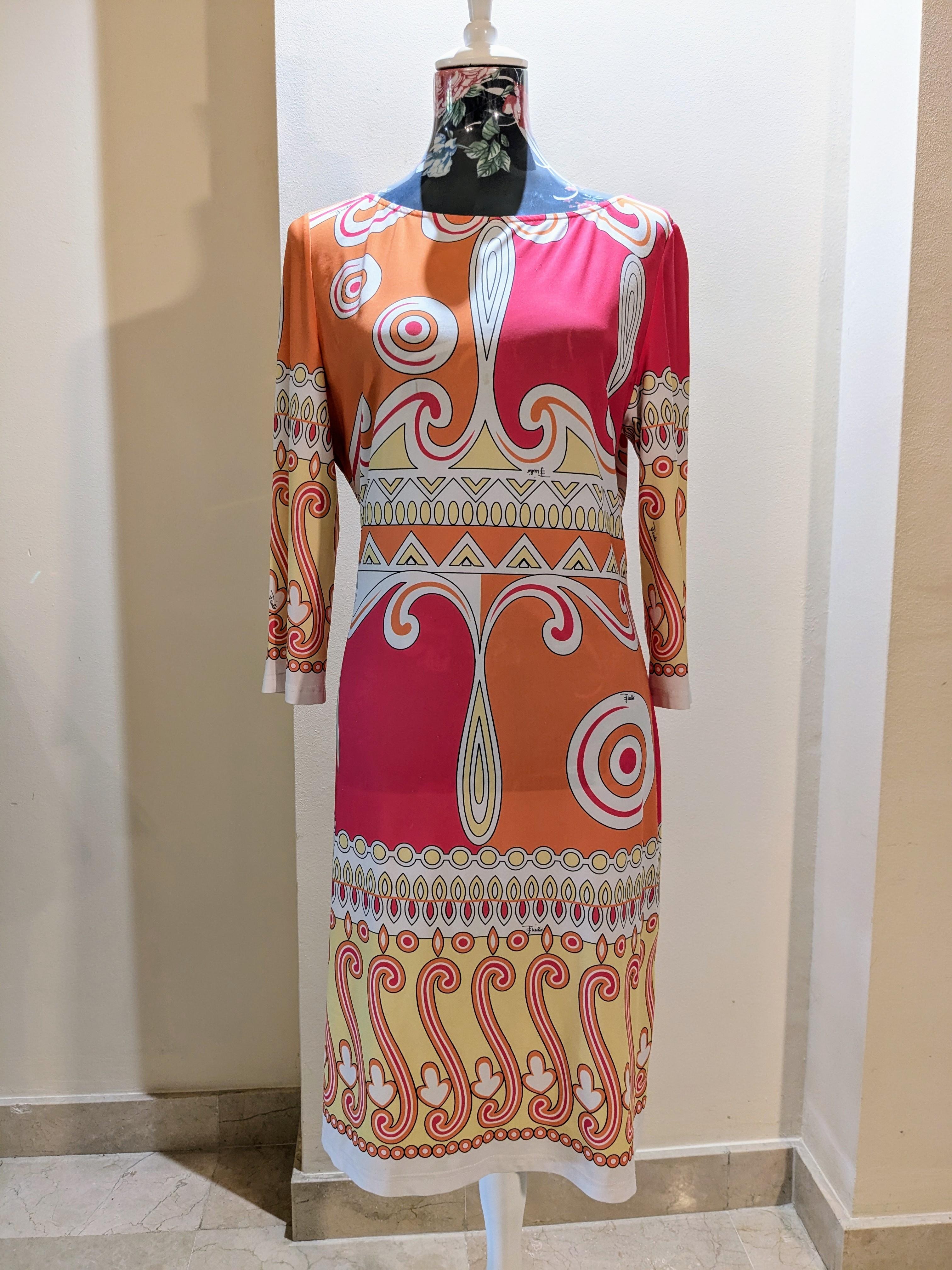 De las mujeres Emilio Pucci Vestido de cóctel con estampado origami geométrico icónico en venta