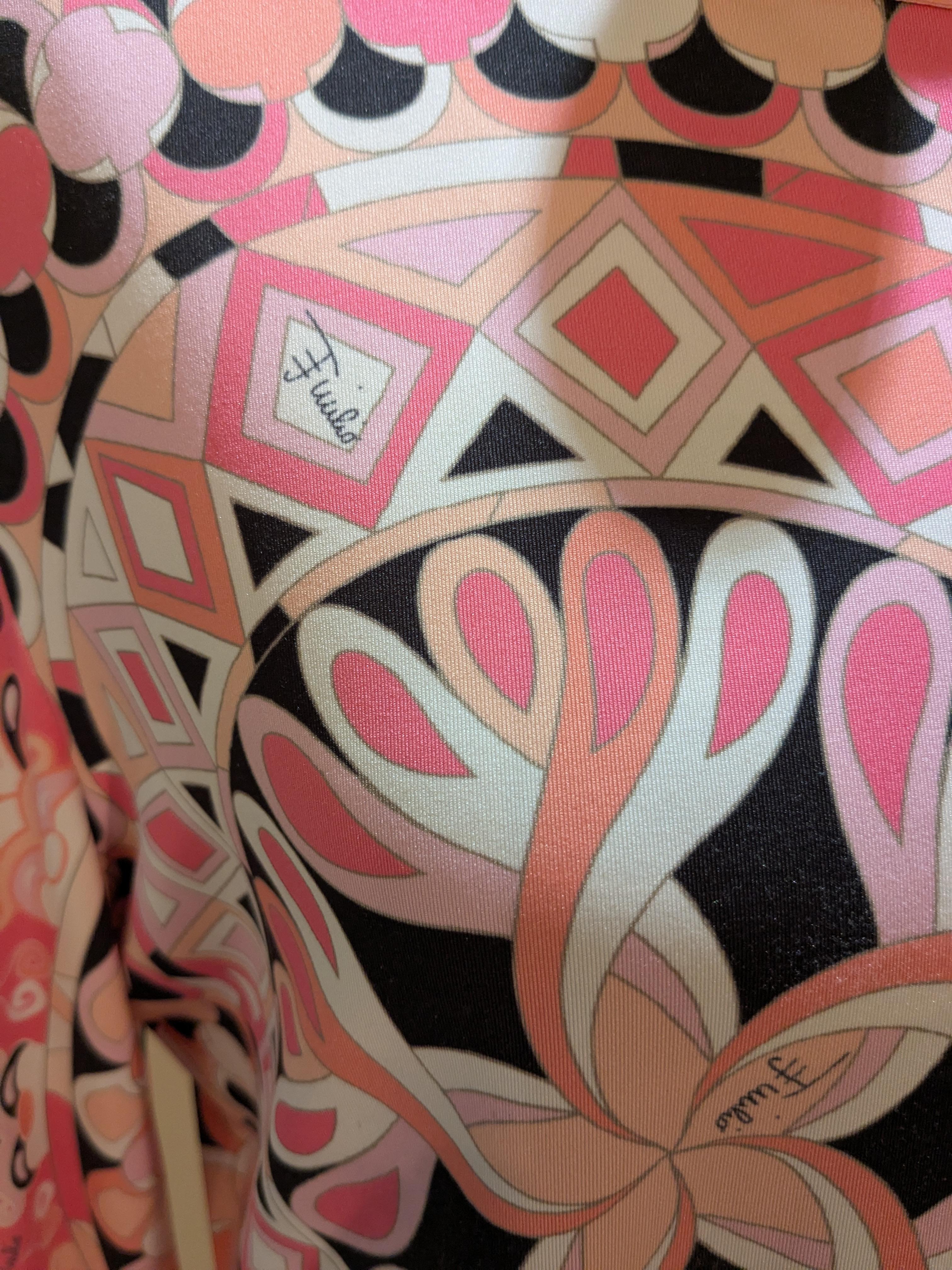Emilio Pucci Vestido de cóctel con estampado origami geométrico icónico en venta 1