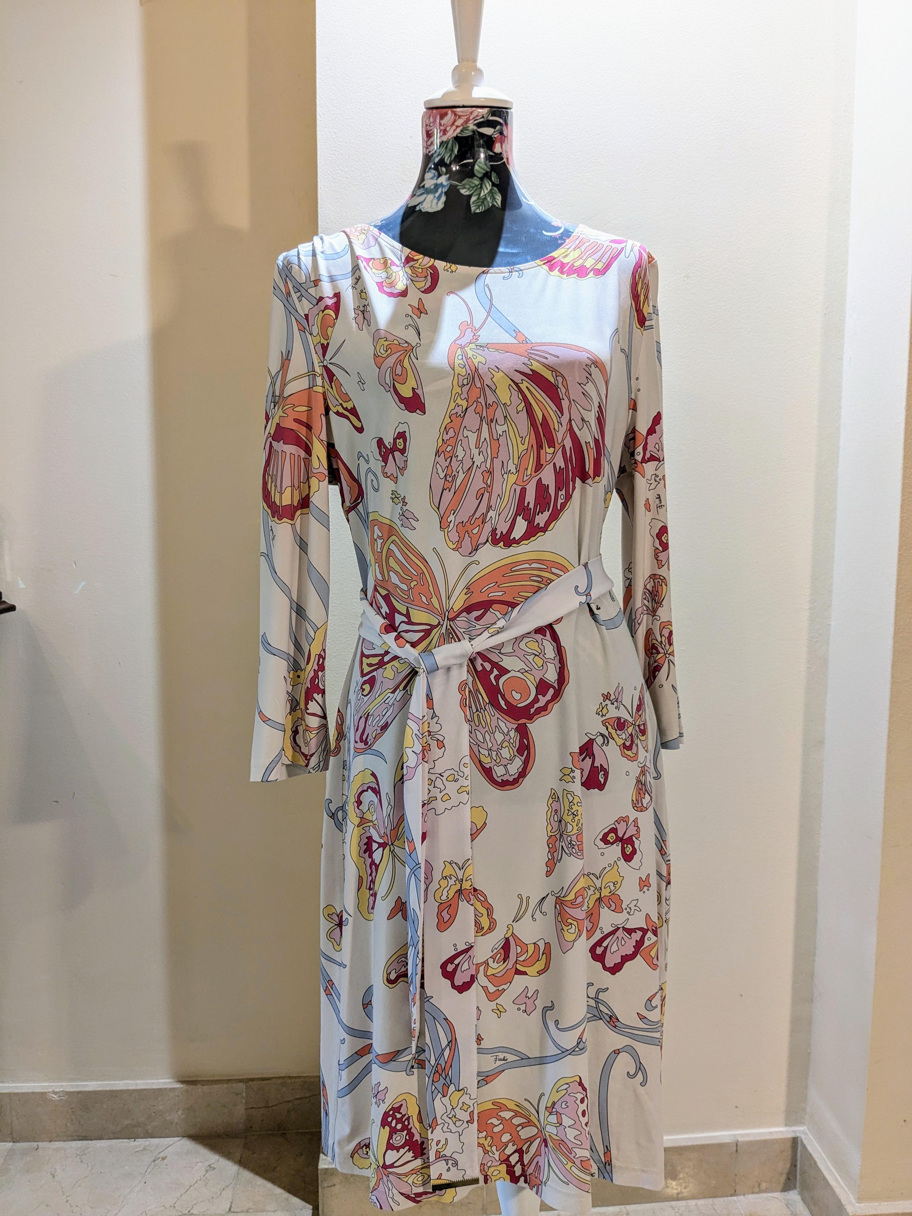Emilio Pucci Ikonisches geometrisches Cocktailkleid mit Schmetterlingenmuster aus Schmetterlingen im Angebot 4