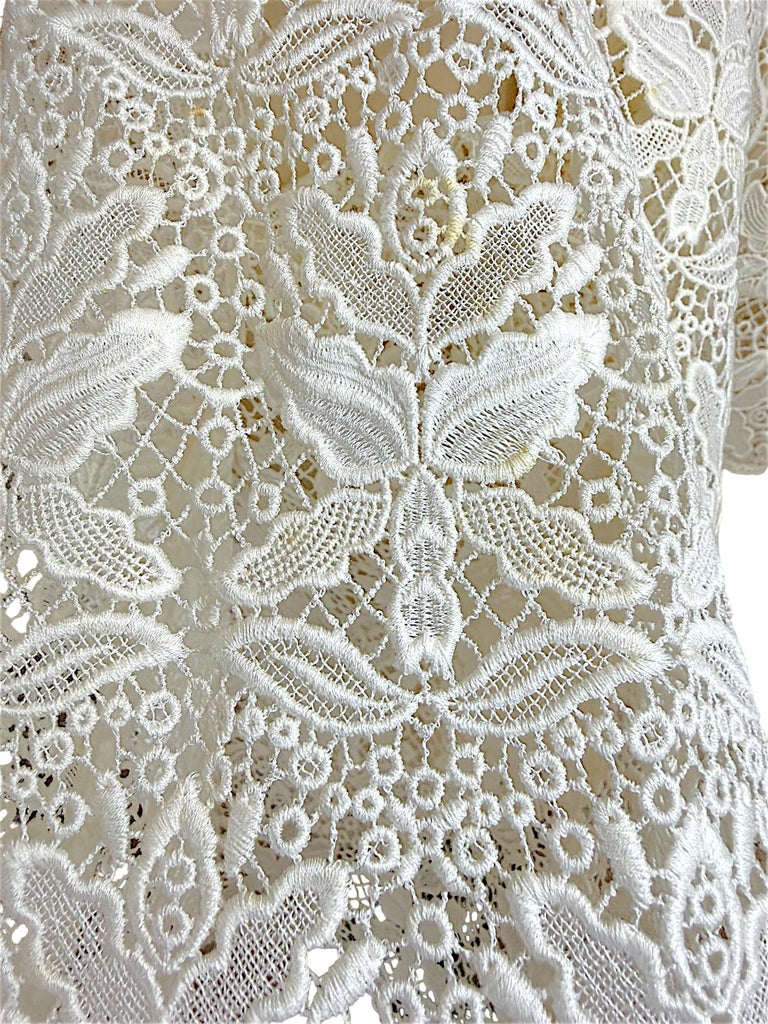 emilio pucci white crochet dress Emilio Pucci S/S 2011 Runway Unworn Embellished Cutout Crochet Open Knit Dress