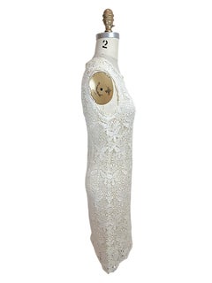 Emilio Pucci Ivory Lace Knit Dress with Matching Slip, Italy IT 38