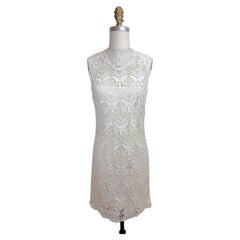 Emilio Pucci Ivory Lace Knit Dress with Matching Slip, Italy IT 38