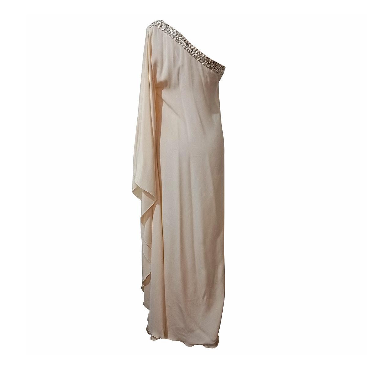 Beautiful long dress by Emilio Pucci
Long dress
Silk
Ivory color
Beautiful sequins embellishment
One shoulder
Maximum length cm 145 
Worldwide express shipping included in the price !